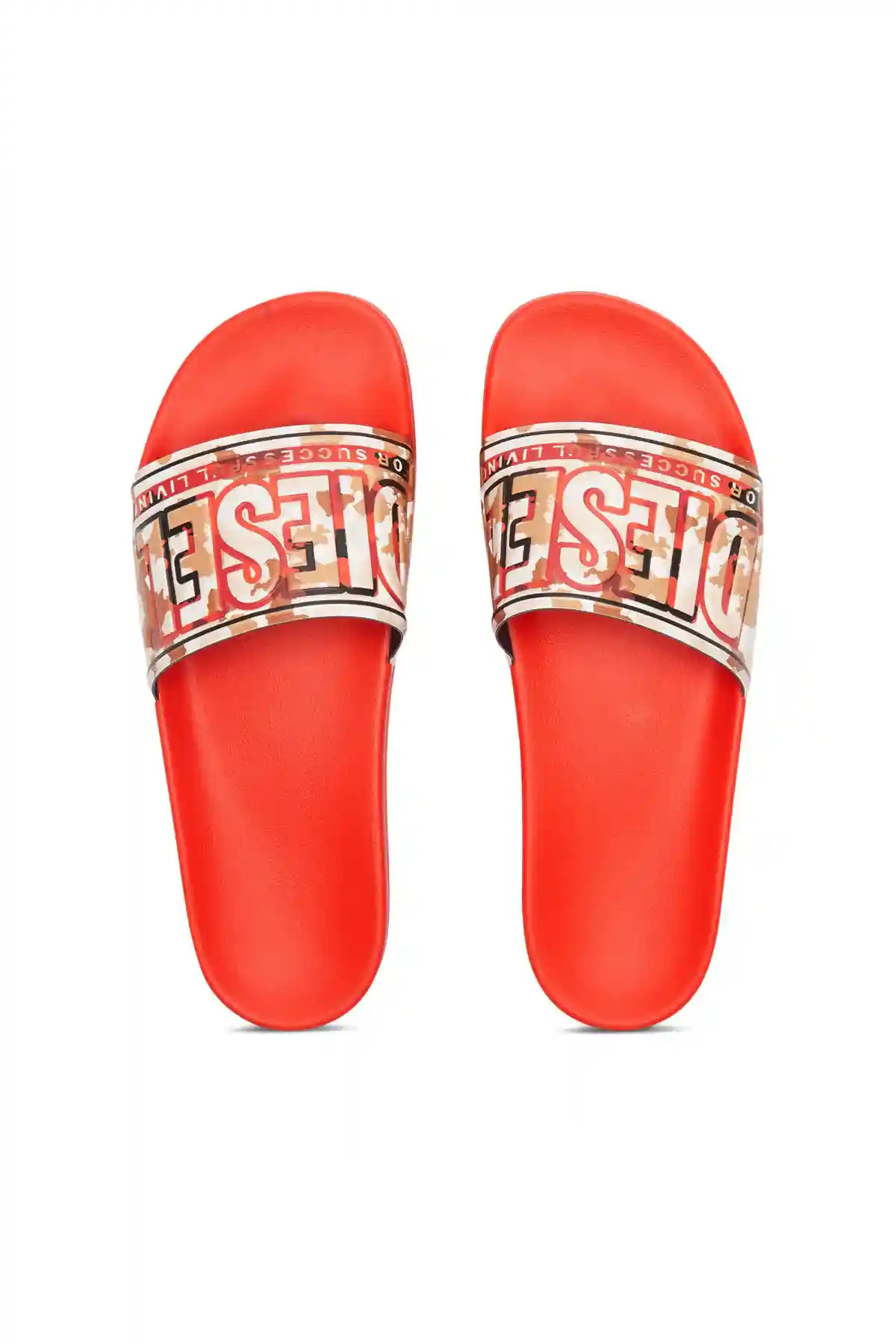 Red Sa-Mayemi CC X-Pool slides with camouflage band