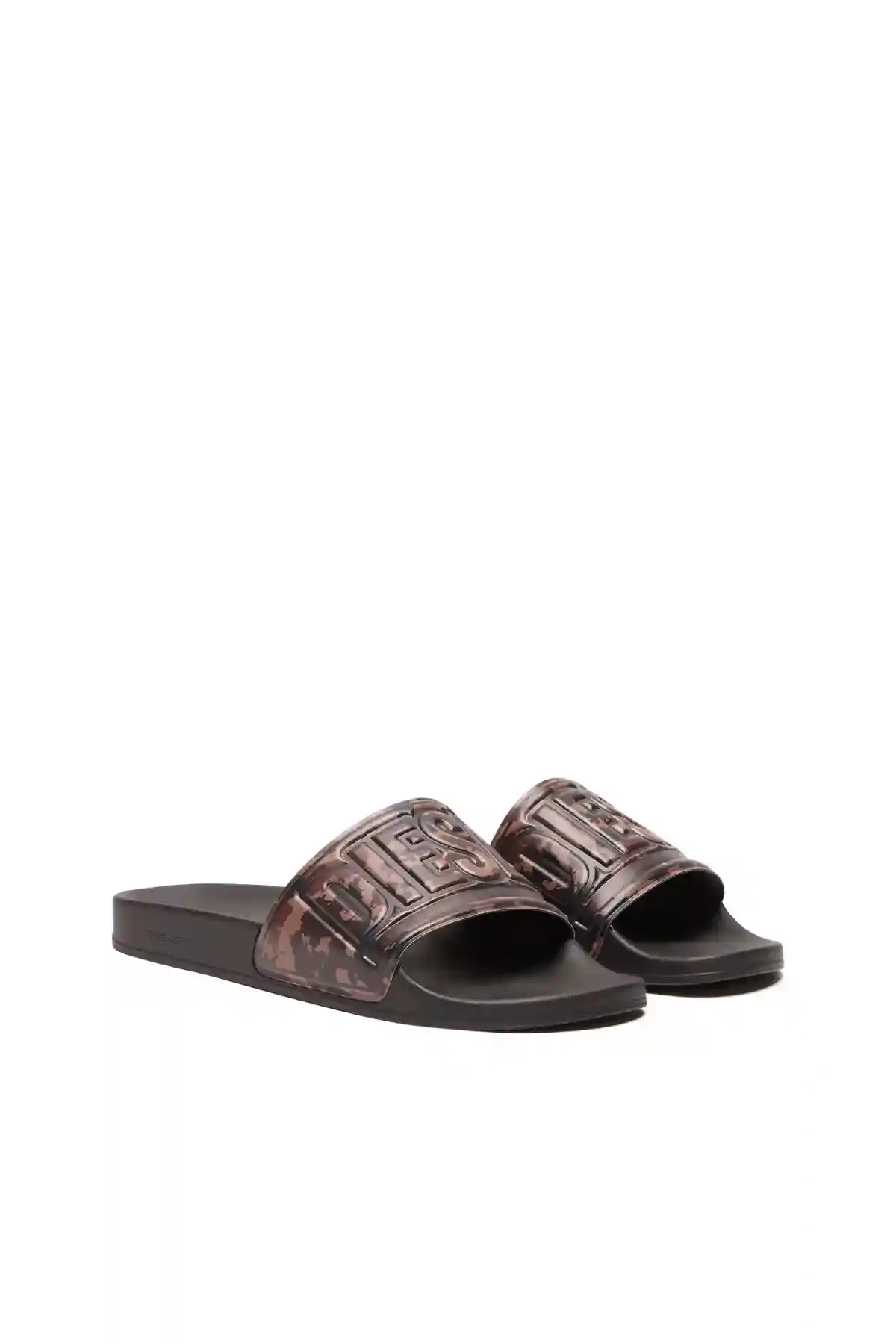 Black Sa-Mayemi CC X-Pool slides with camouflage band