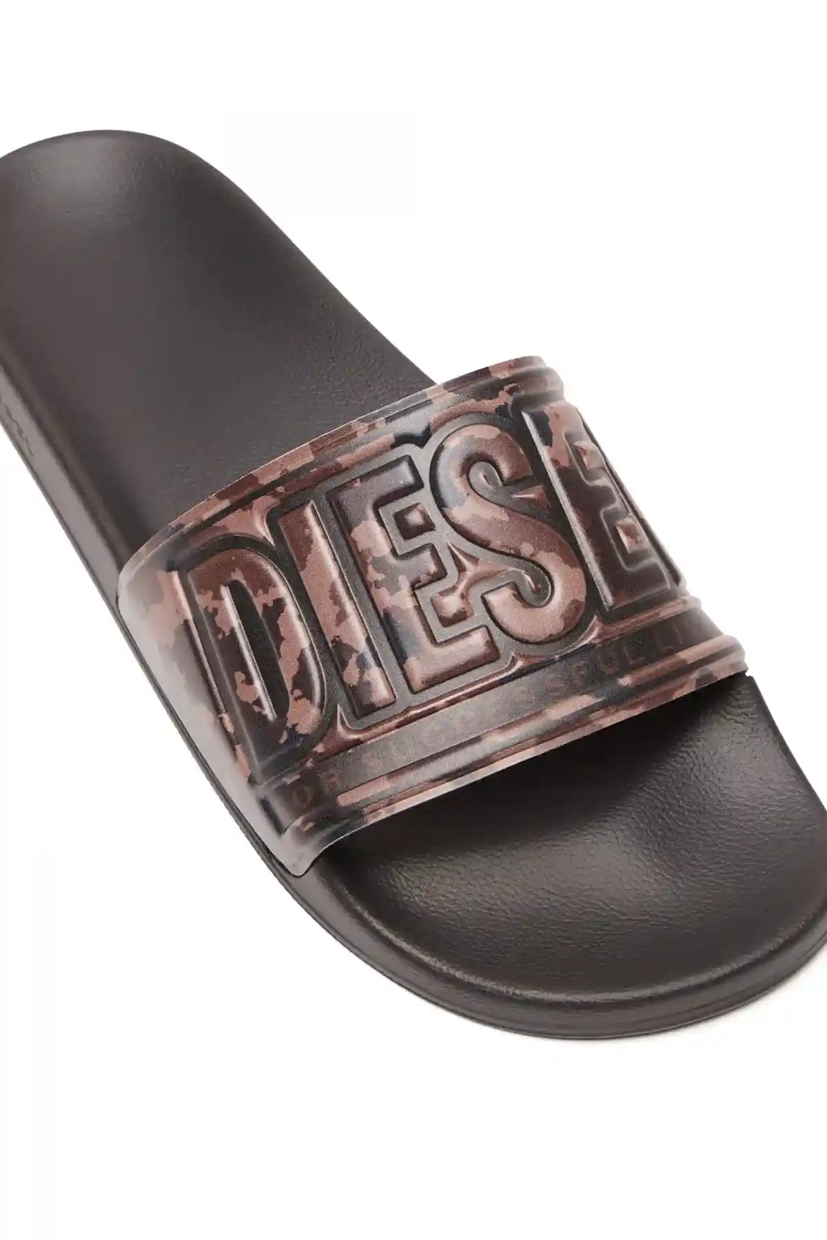 Black Sa-Mayemi CC X-Pool slides with camouflage band