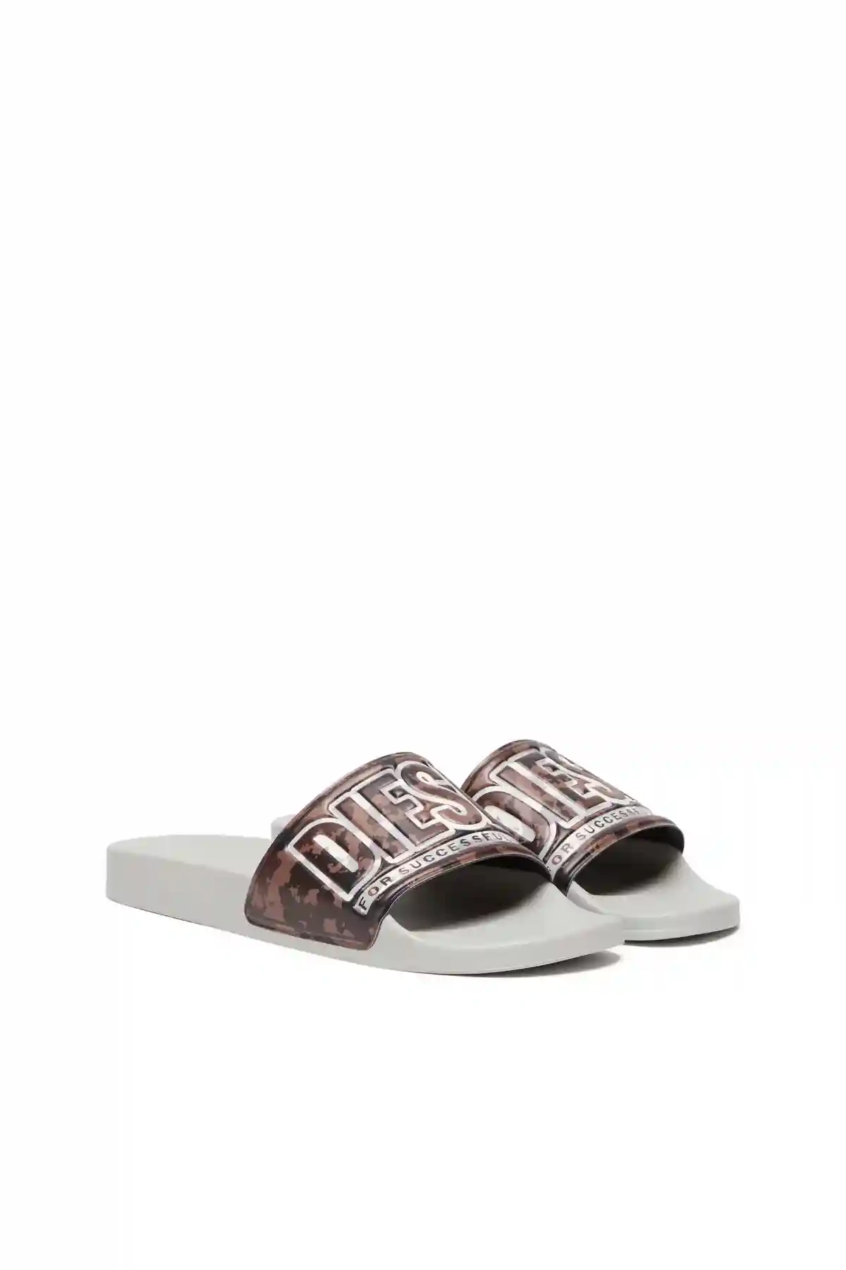 White Sa-Mayemi CC X-Pool slides with camouflage band