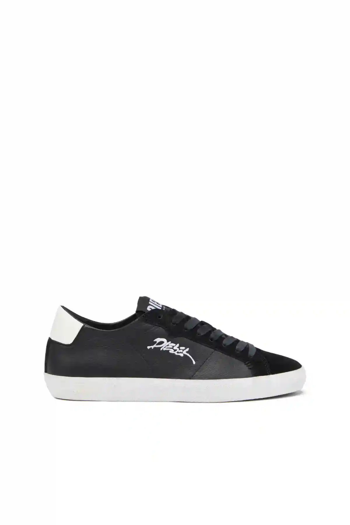 Black S-Leroji Low-Low-top sneakers with embroidered logo