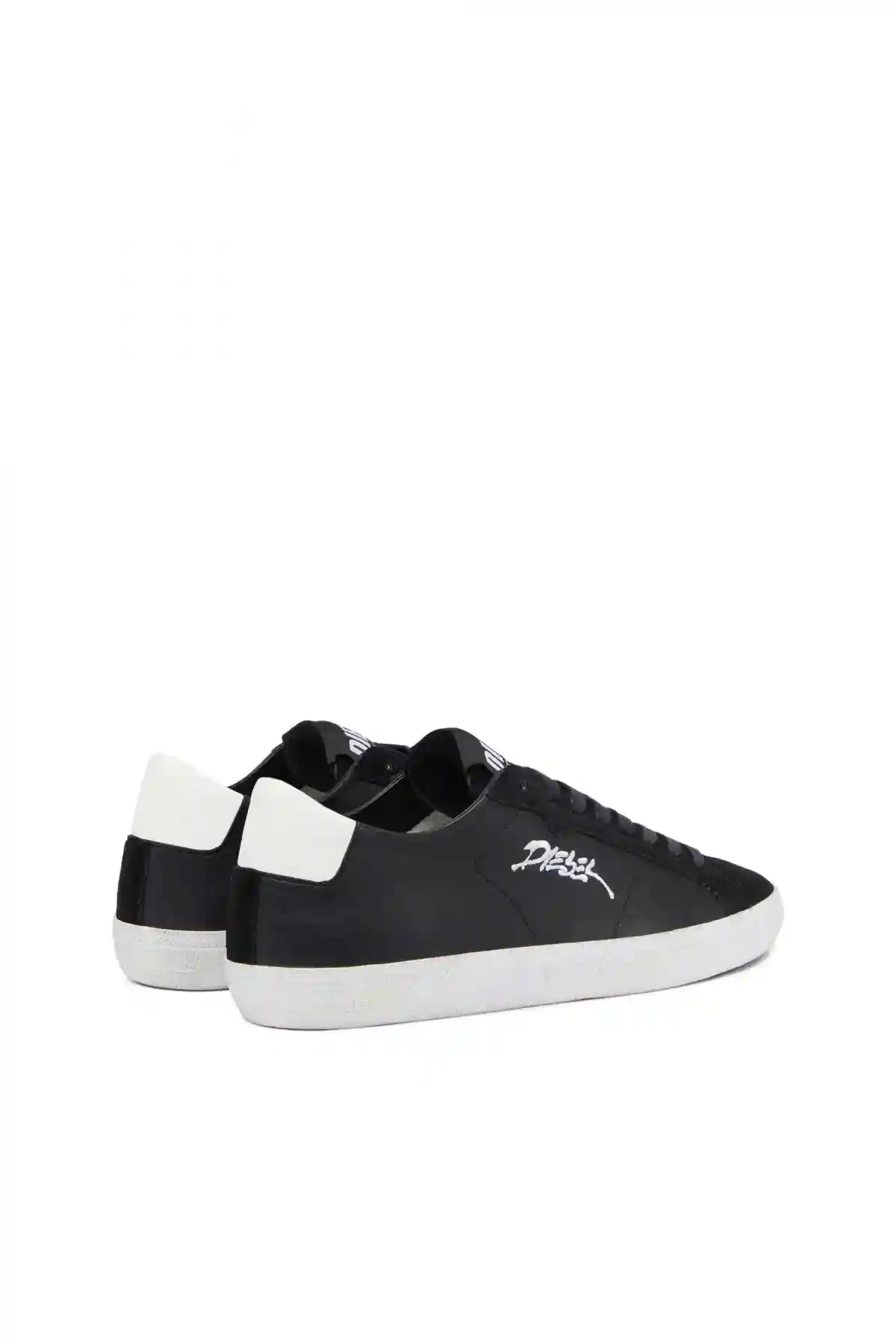 Black S-Leroji Low-Low-top sneakers with embroidered logo