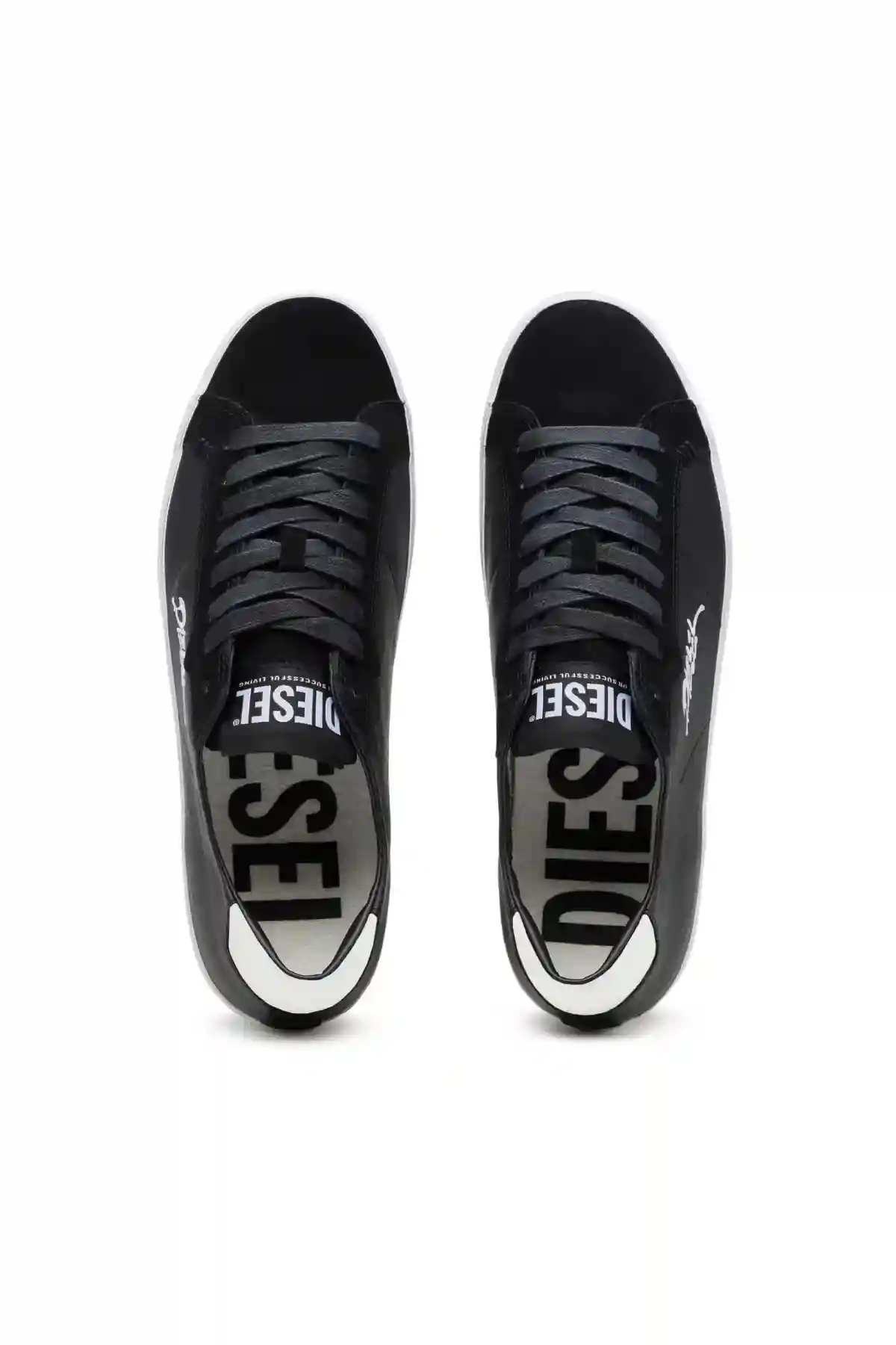 Black S-Leroji Low-Low-top sneakers with embroidered logo