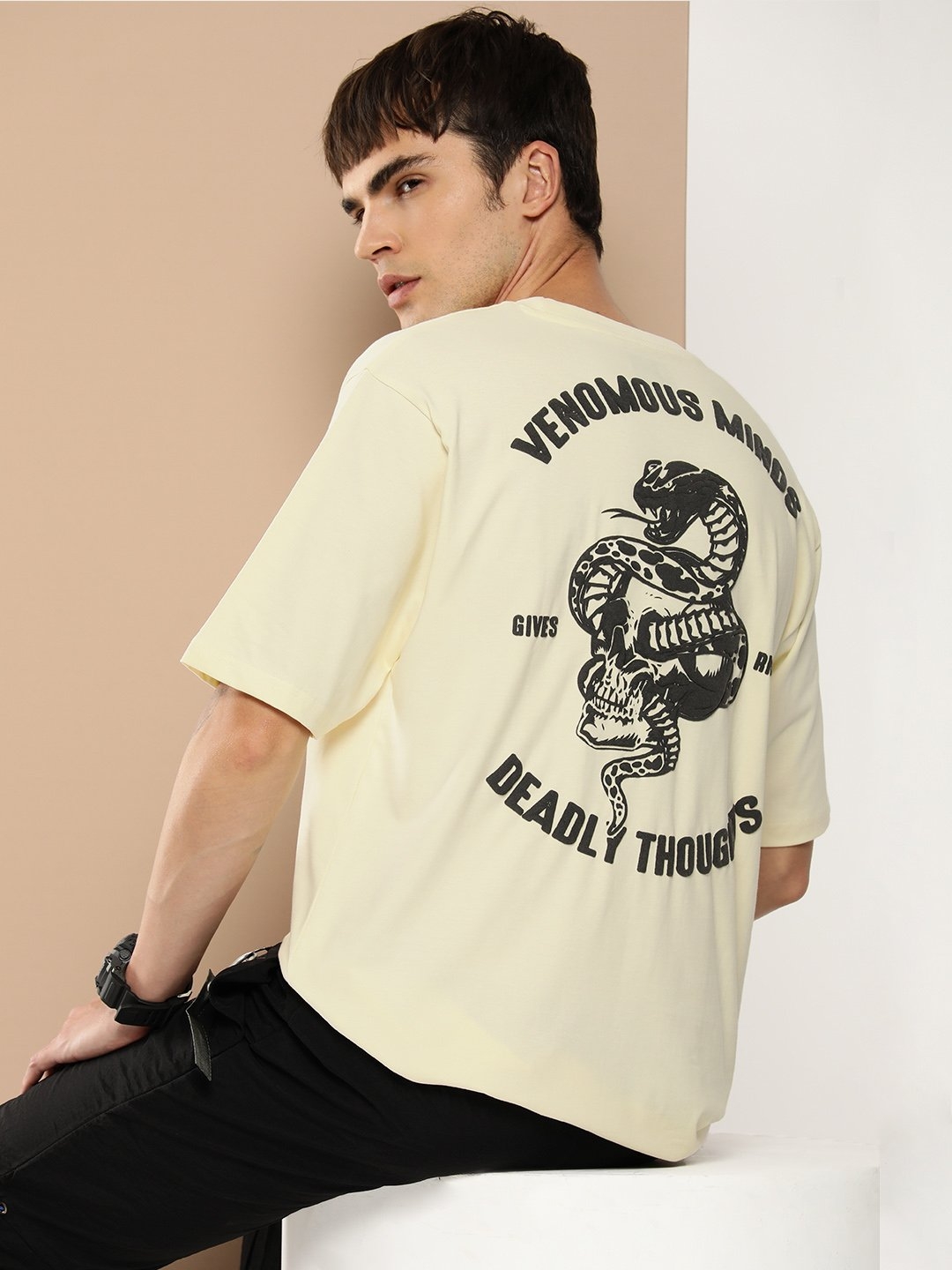 Difference of Opinion Off White Graphic Oversized T-Shirt