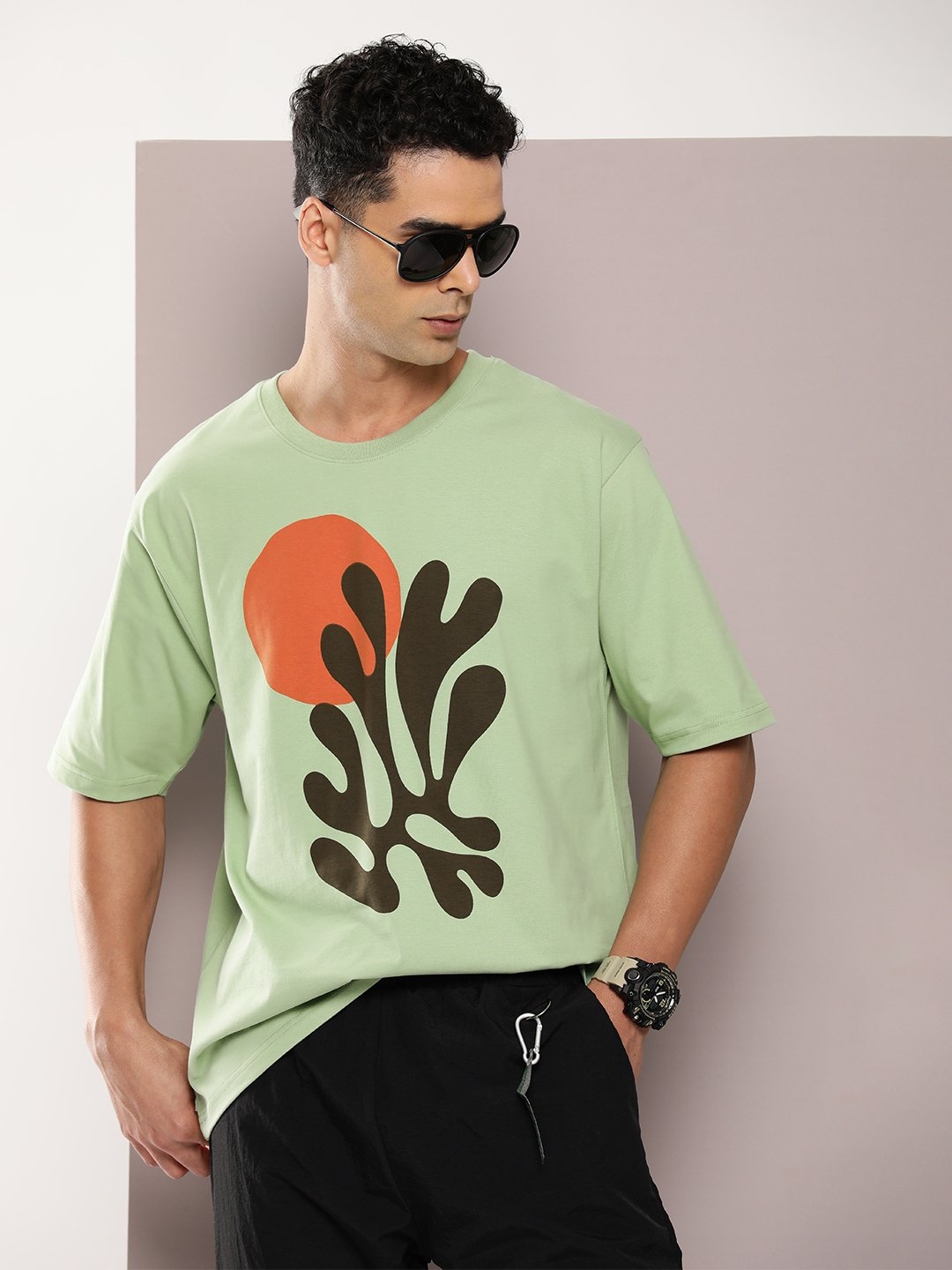Dillinger Green Graphic Oversized T-shirt