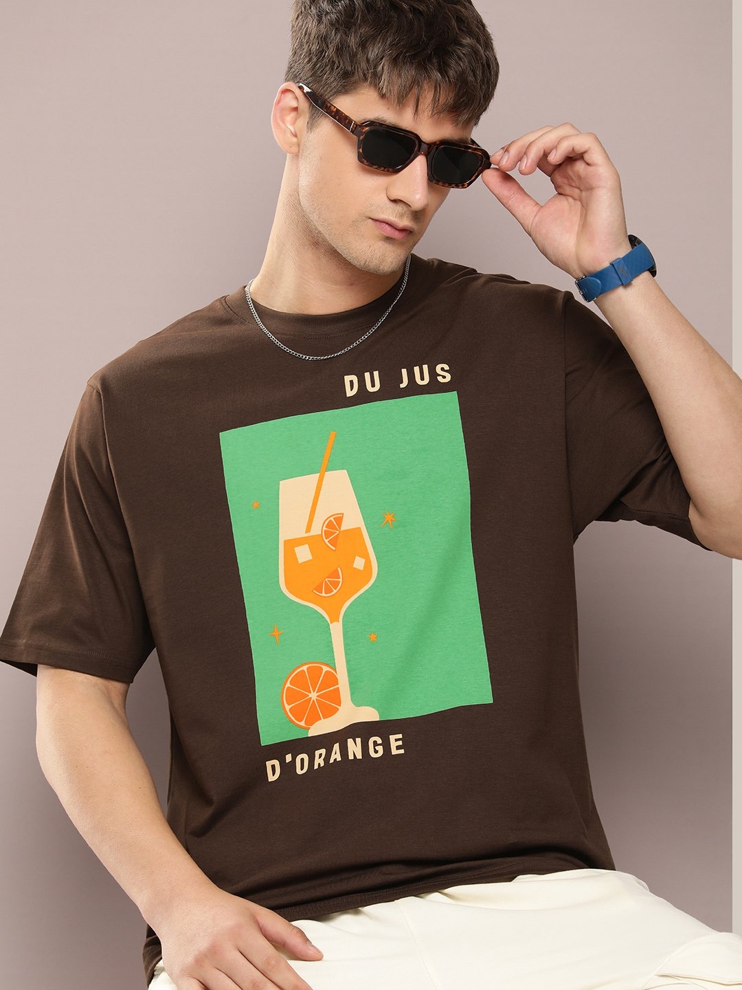 Dillinger | Dillinger Brown Graphic Oversized T-shirt