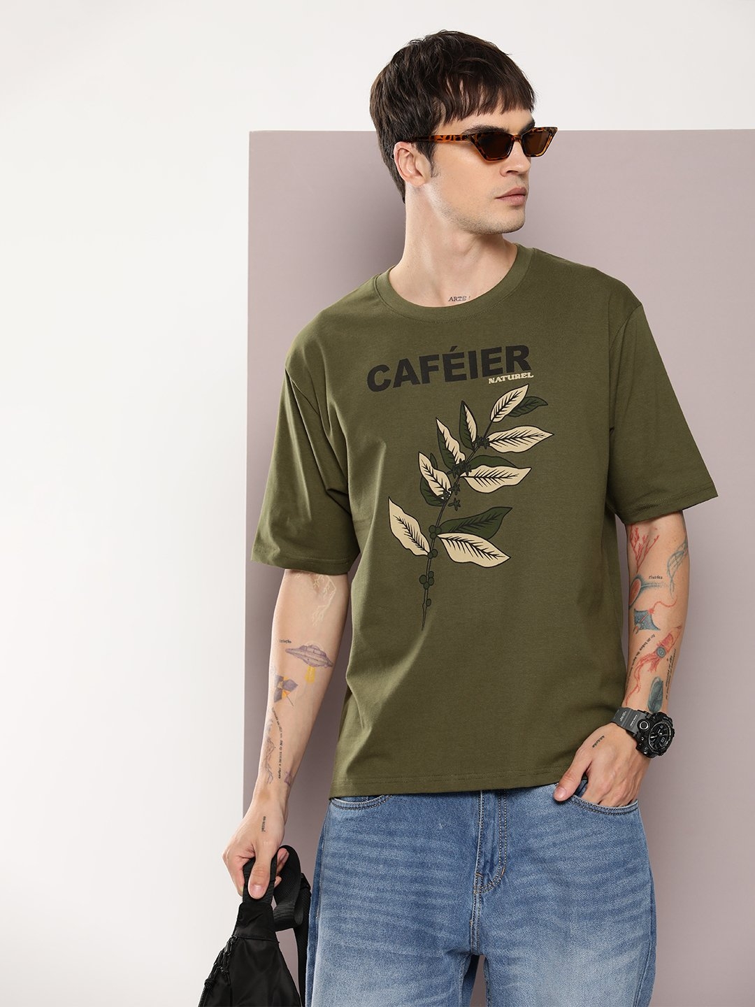 Dillinger Olive Graphic Oversized T-shirt