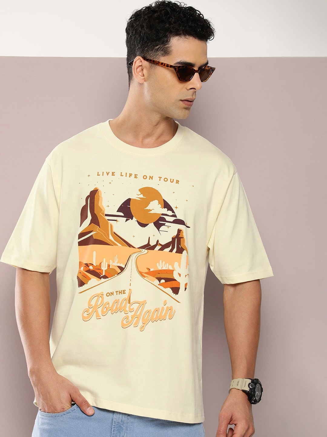 Dillinger | Dillinger Off White Graphic Oversized T-shirt