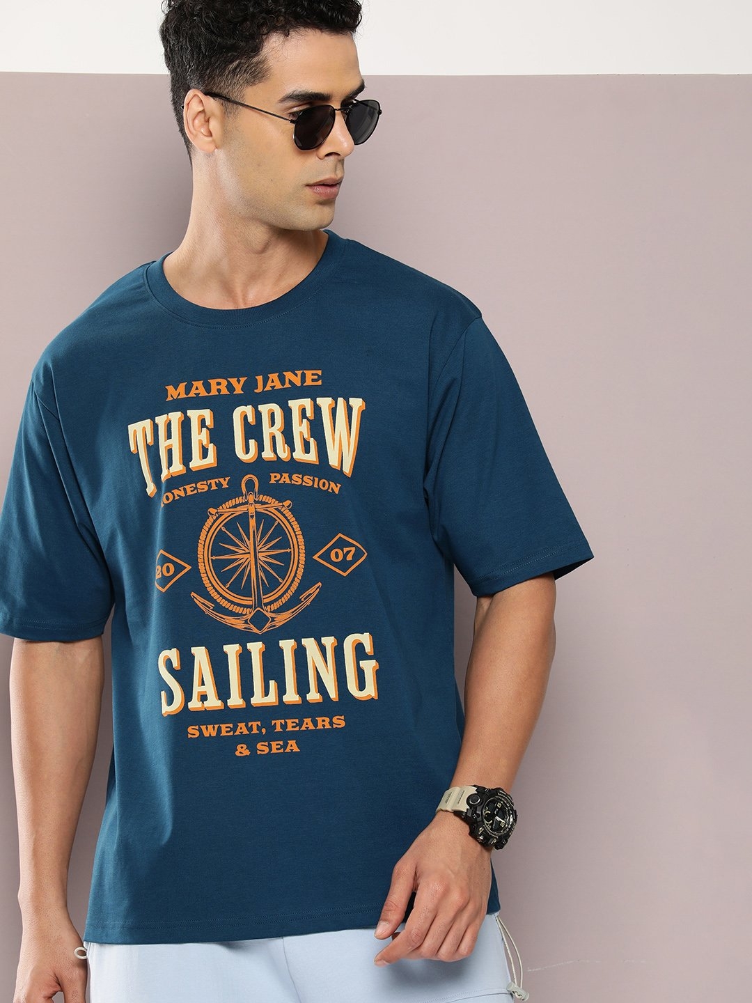Dillinger | Dillinger Blue Graphic Oversized T-shirt