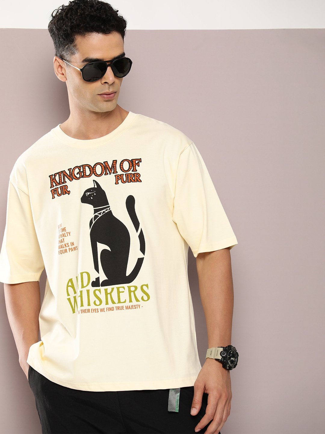 Dillinger | Dillinger Off White Graphic Oversized T-shirt