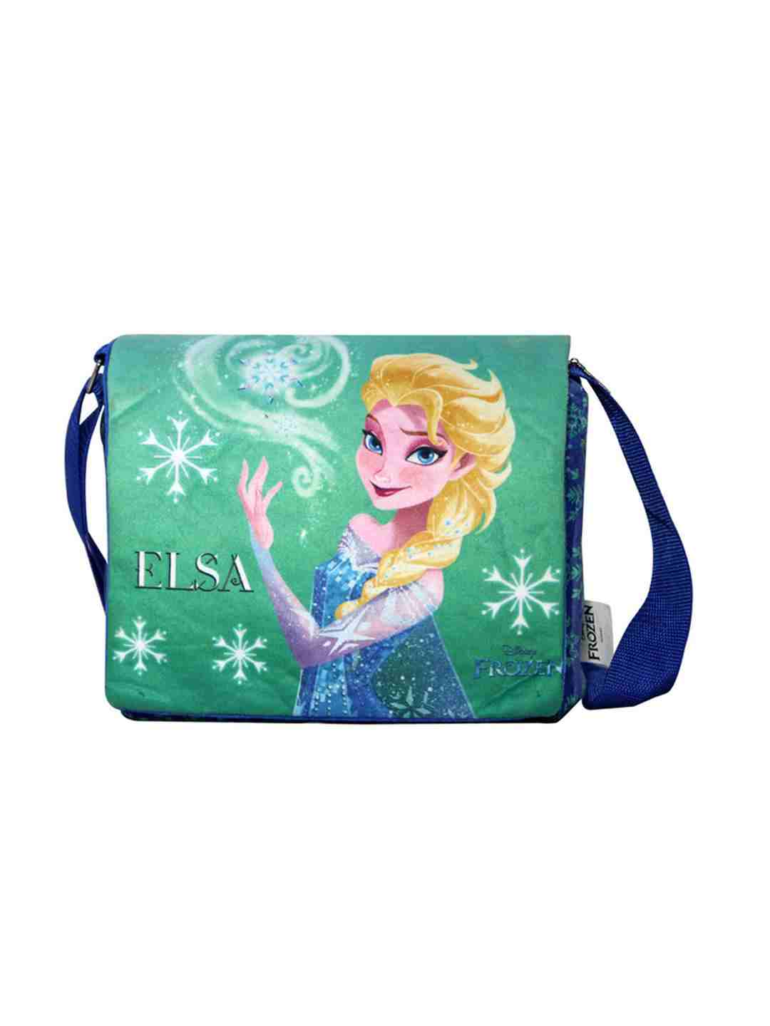 Disney Happiness Unisex Frozen Elsa Printed Sling Bag_Blue Plush Accessories for Kids age 12M+ - 20 Cm
