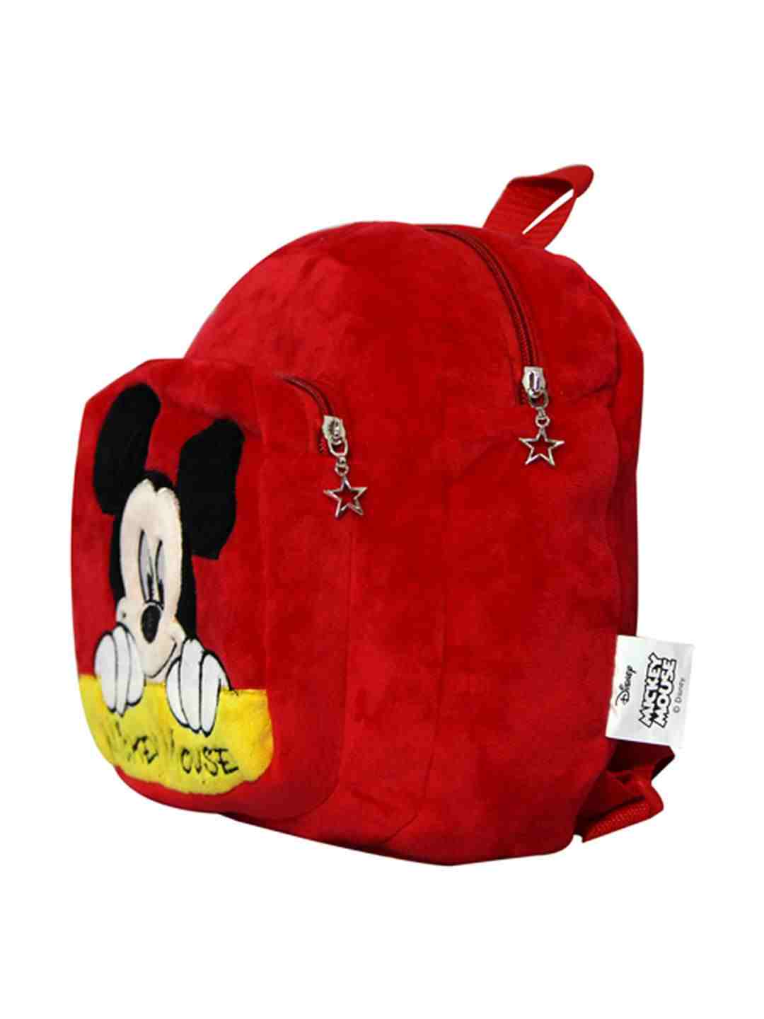 Disney Happiness Unisex Mickey Mouse Backpack_Red Plush Accessories for Kids age 12M+ - 25.4 Cm