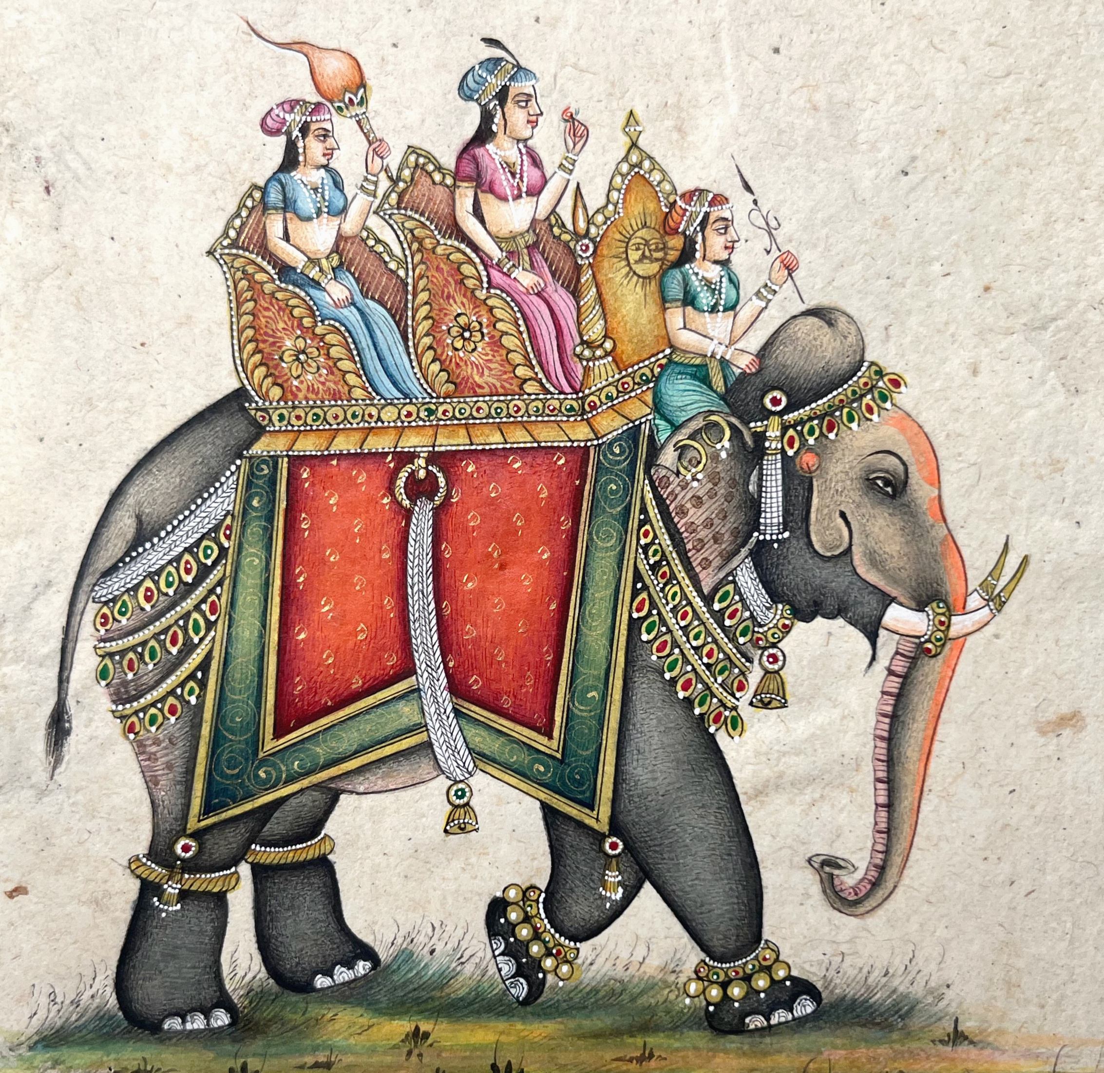Mughal Elephant Miniature Painting