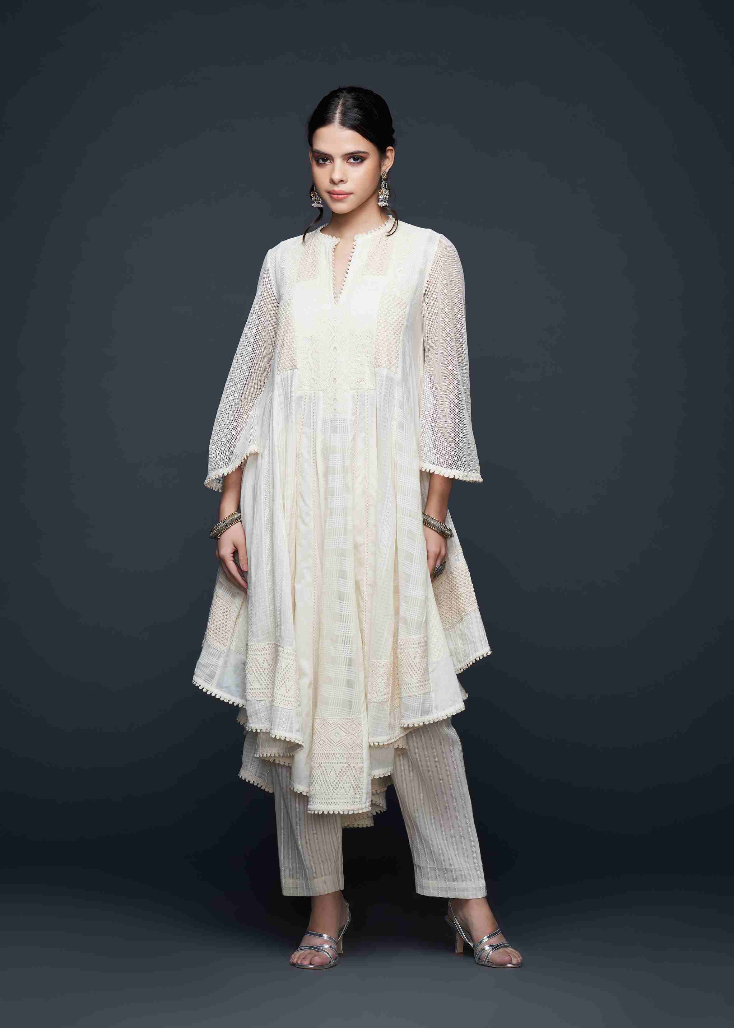 Patchwork Flared Kurta