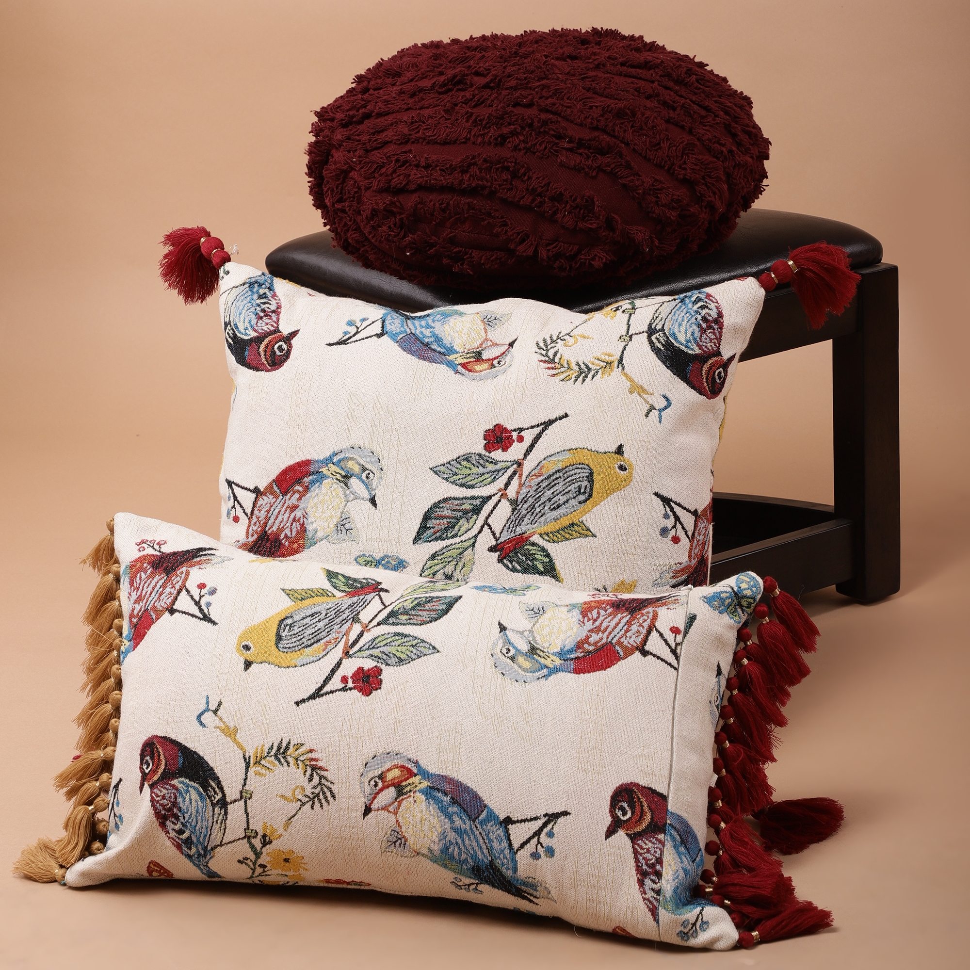 Harold Meagan | Embroidered Bird Cushion Cover ( 12*20 Inches ) 2