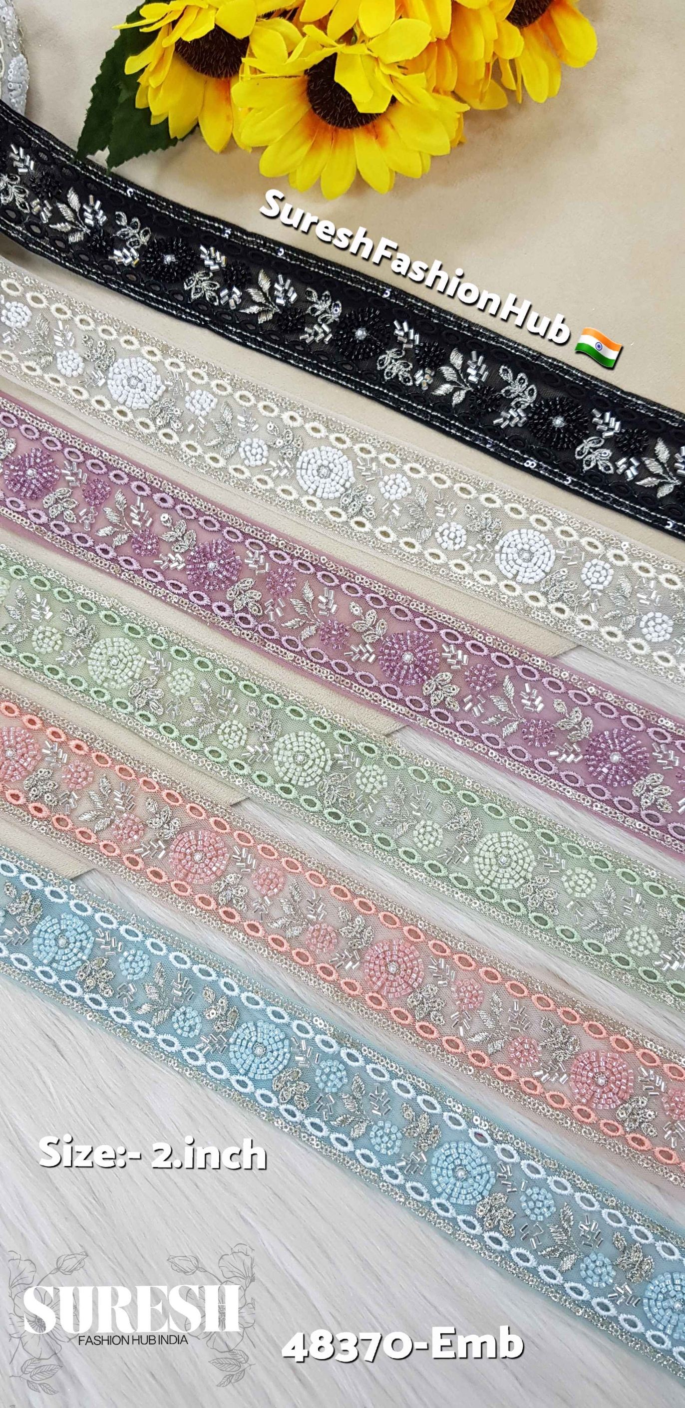 Pink TwinCut Floral Net Embroidered Lace