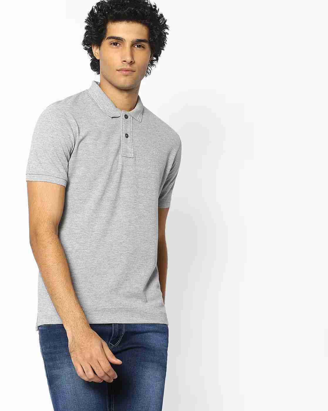 Slim Fit Polo T-Shirt with Ribbed Hems