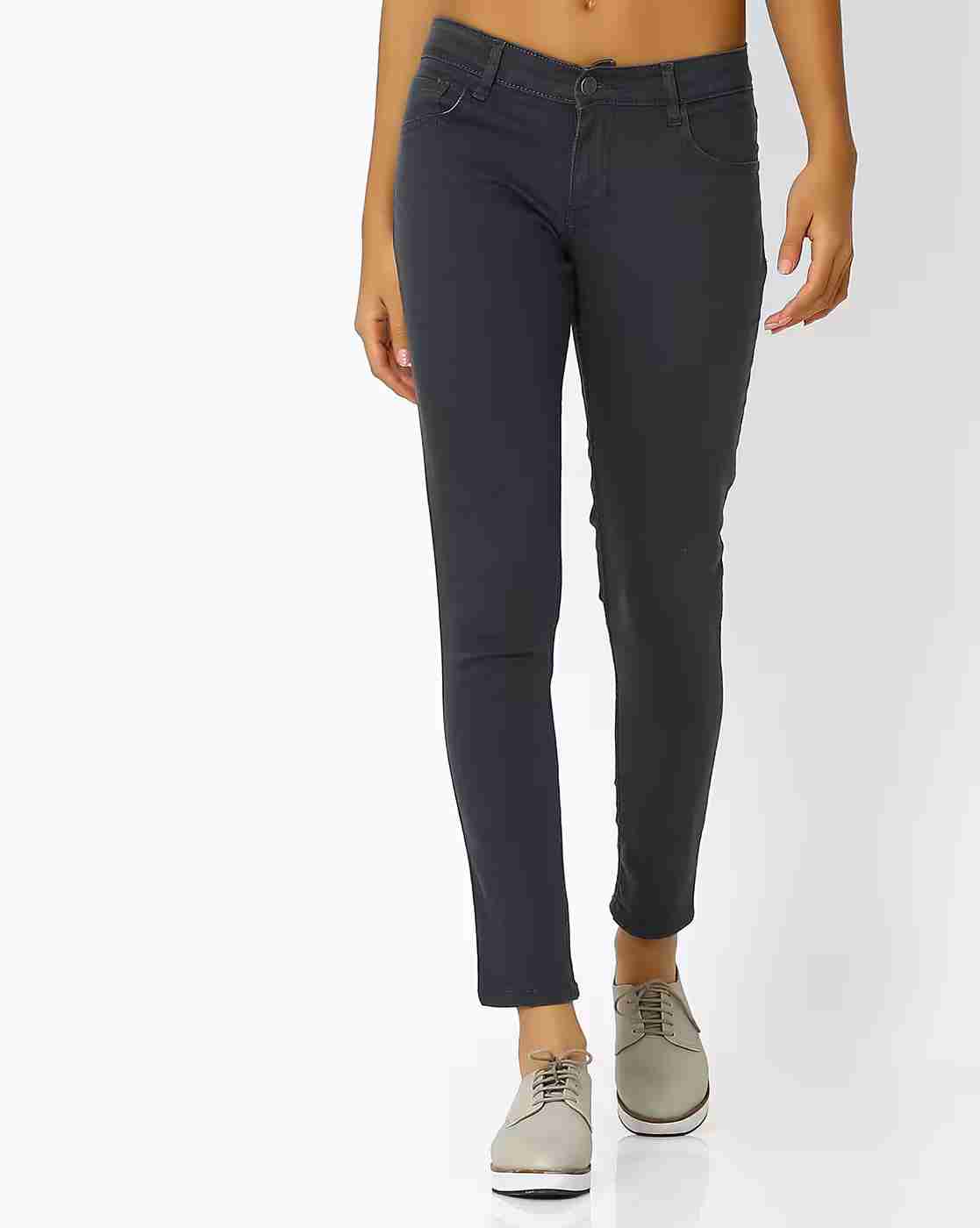 Women Mid-Rise Relaxed Fit Solid Clean Jeans