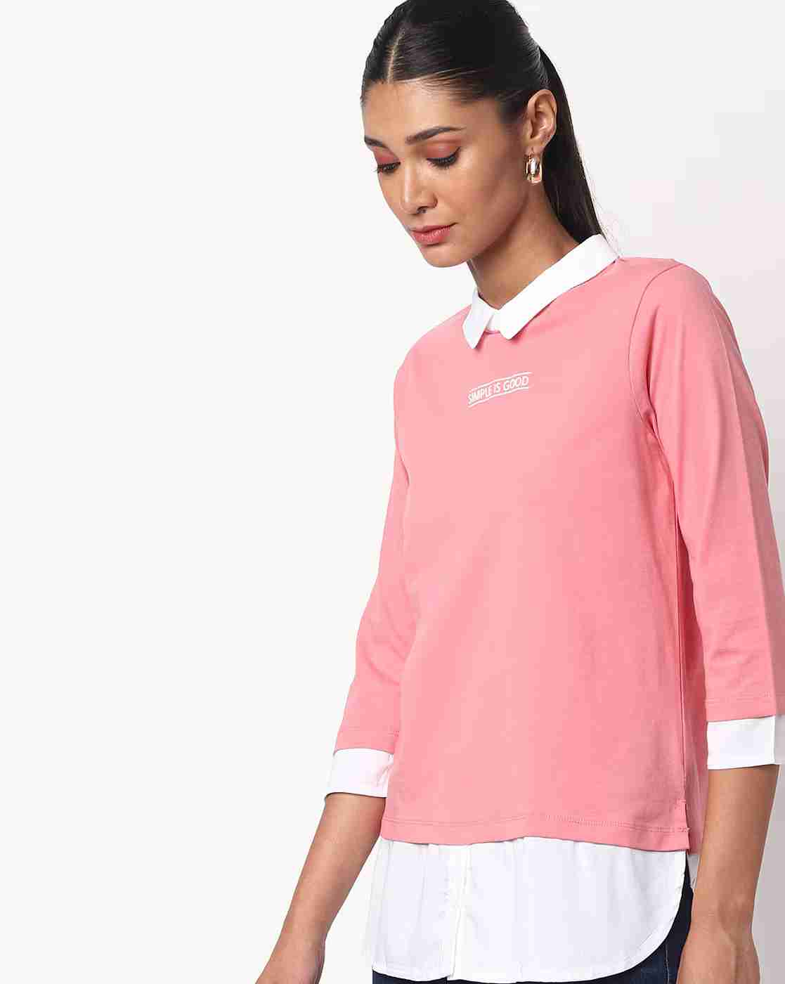 DNMX | Twofer Top with Shirt Collar|0