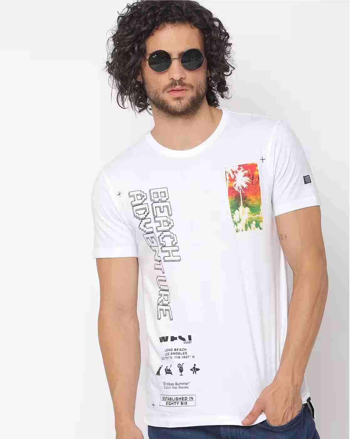 DNMX | Typographic Print Crew-Neck T-shirt|0