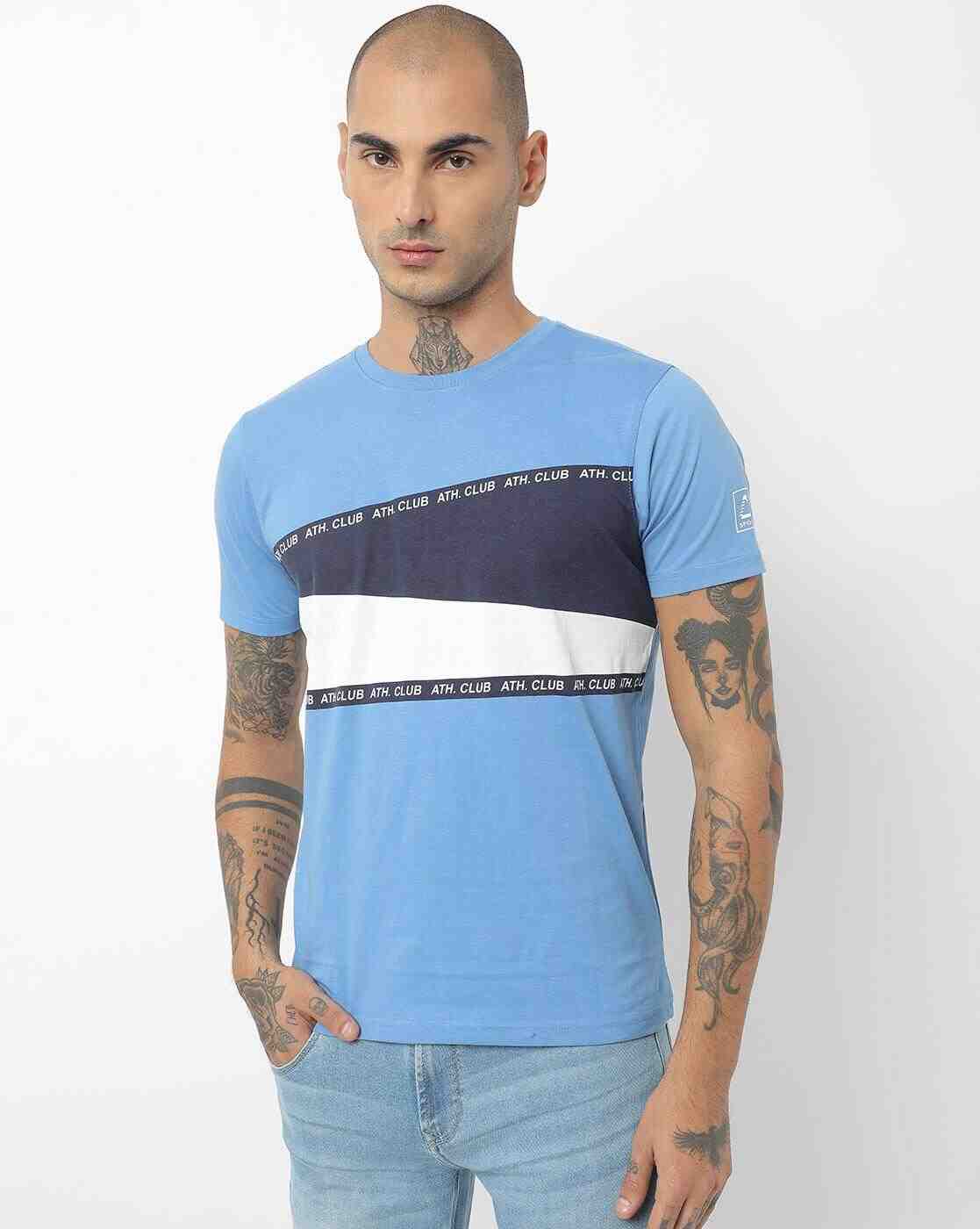 DNMX | Regular Fit Colourblock Crew-Neck T-Shirt|1