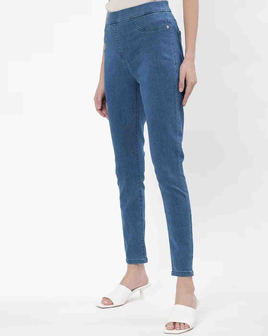 DNMX | Women Mid-Rise Skinny Fit Jeggings|0