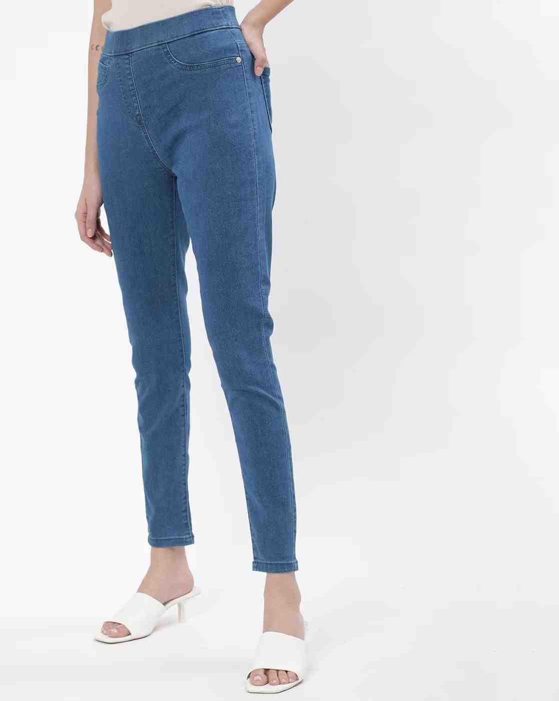 DNMX | Women Mid-Rise Skinny Fit Jeggings|1