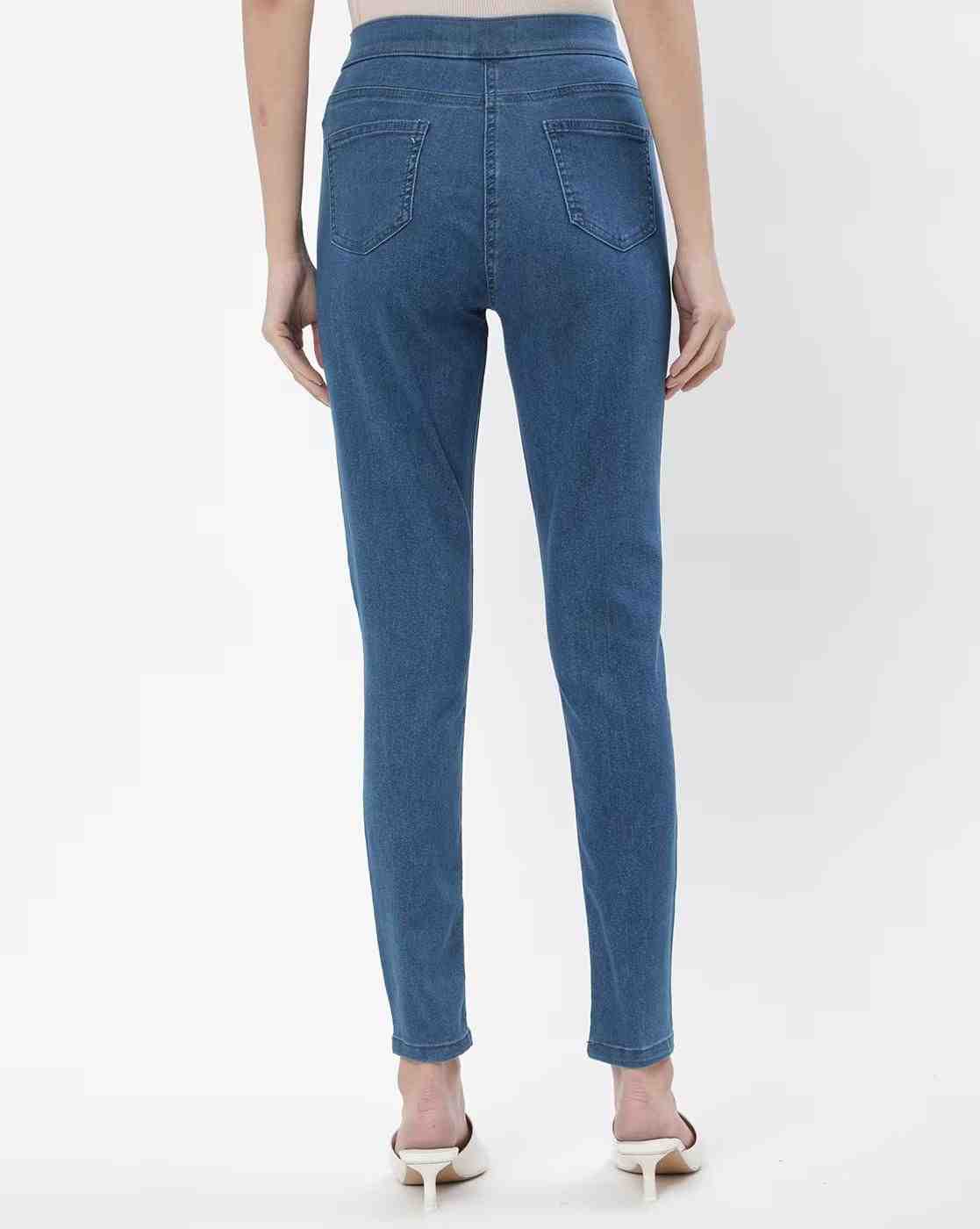 DNMX | Women Mid-Rise Skinny Fit Jeggings|2