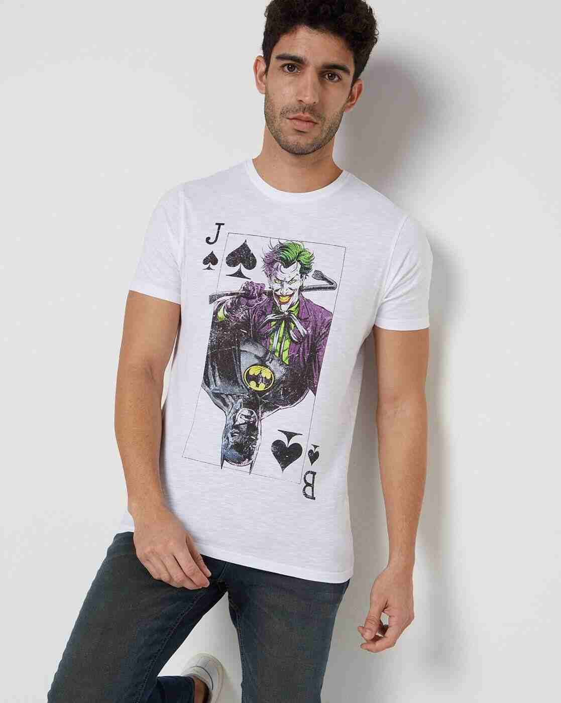 DNMX | Batman Print Slim Fit Crew-Neck T-shirt|0