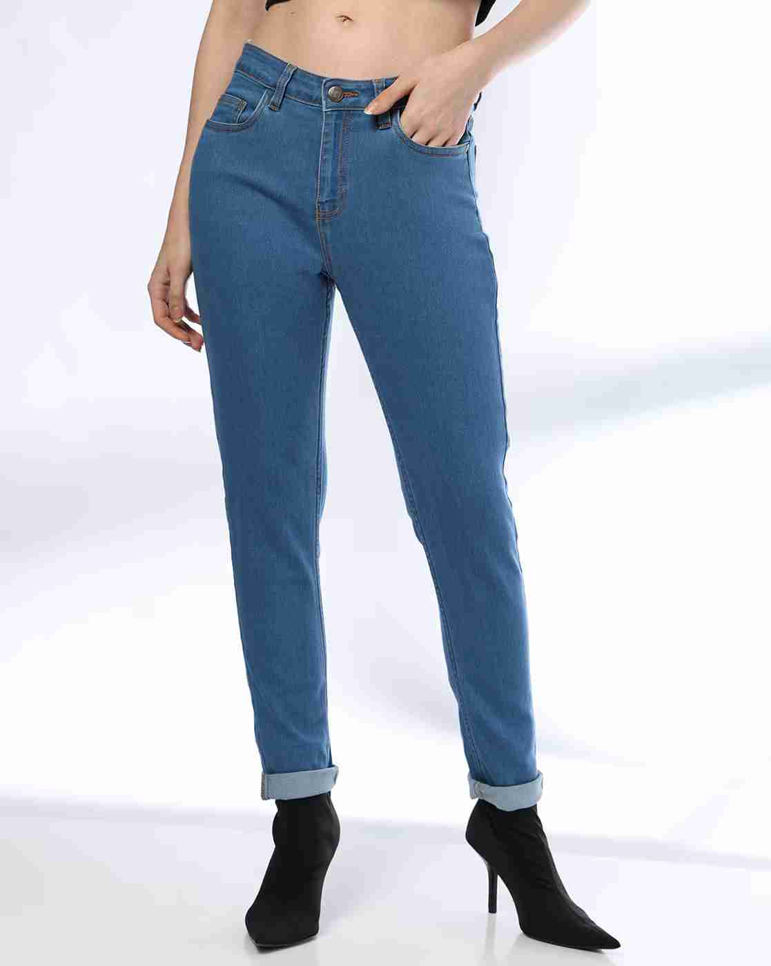 DNMX | Women Mid-Rise Skinny Fit Jeans|0