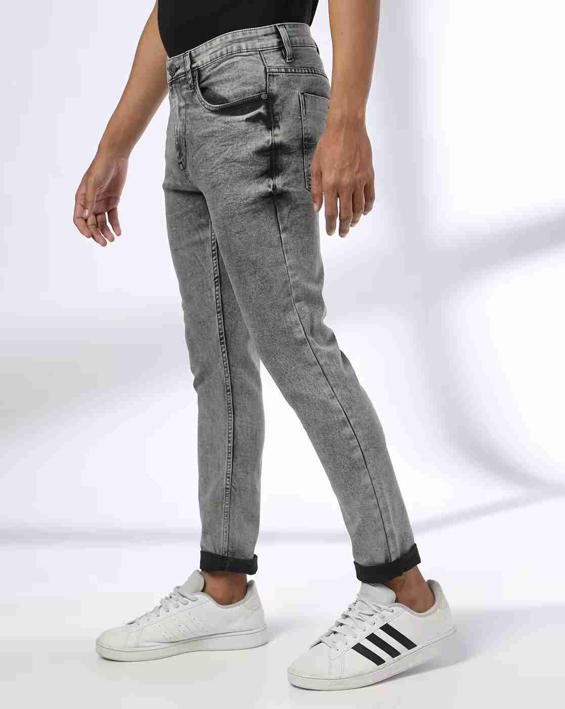 DNMX | Men Heavily Washed Skinny Fit Jeans|1