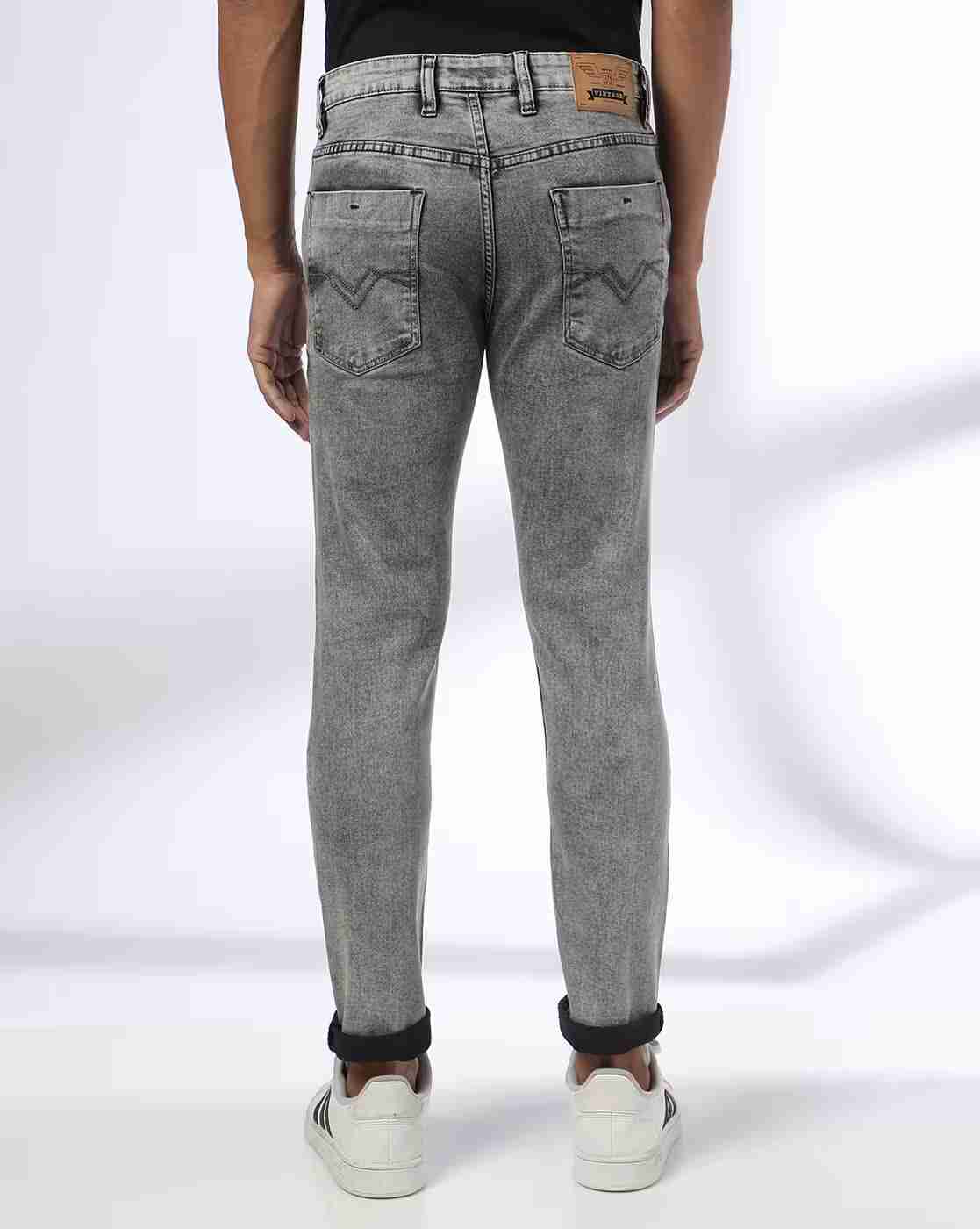 DNMX | Men Heavily Washed Skinny Fit Jeans|2