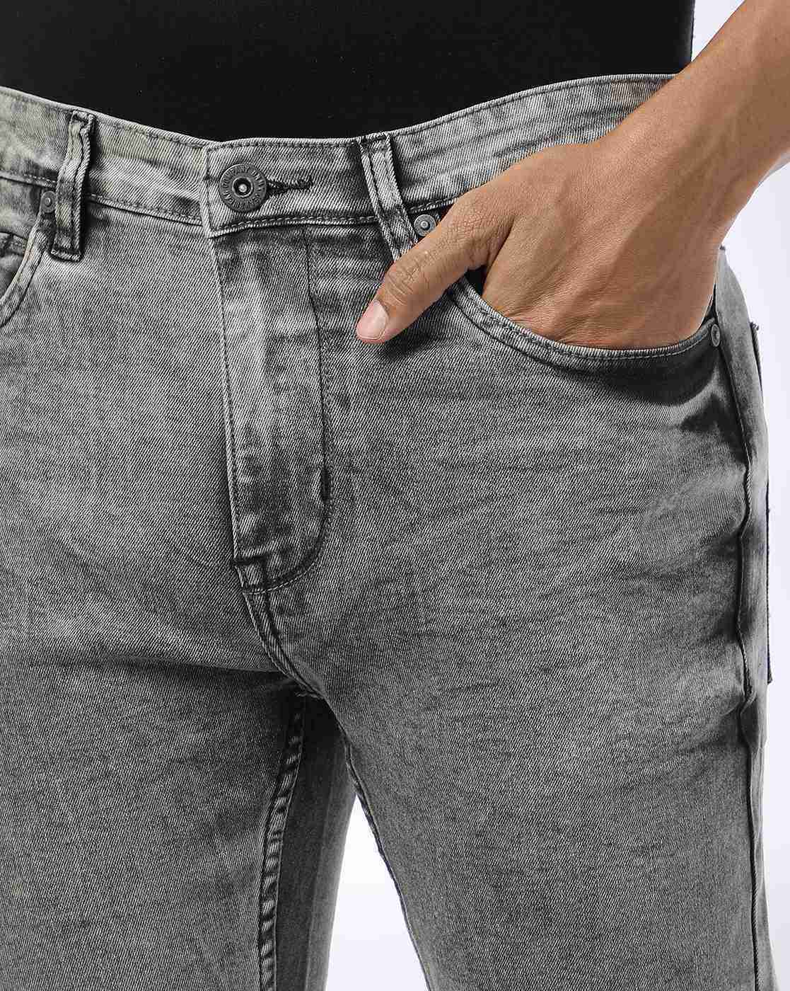 DNMX | Men Heavily Washed Skinny Fit Jeans|3