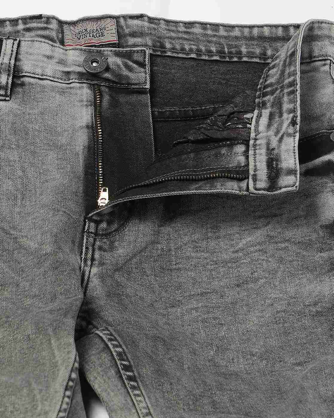 DNMX | Men Heavily Washed Skinny Fit Jeans|4
