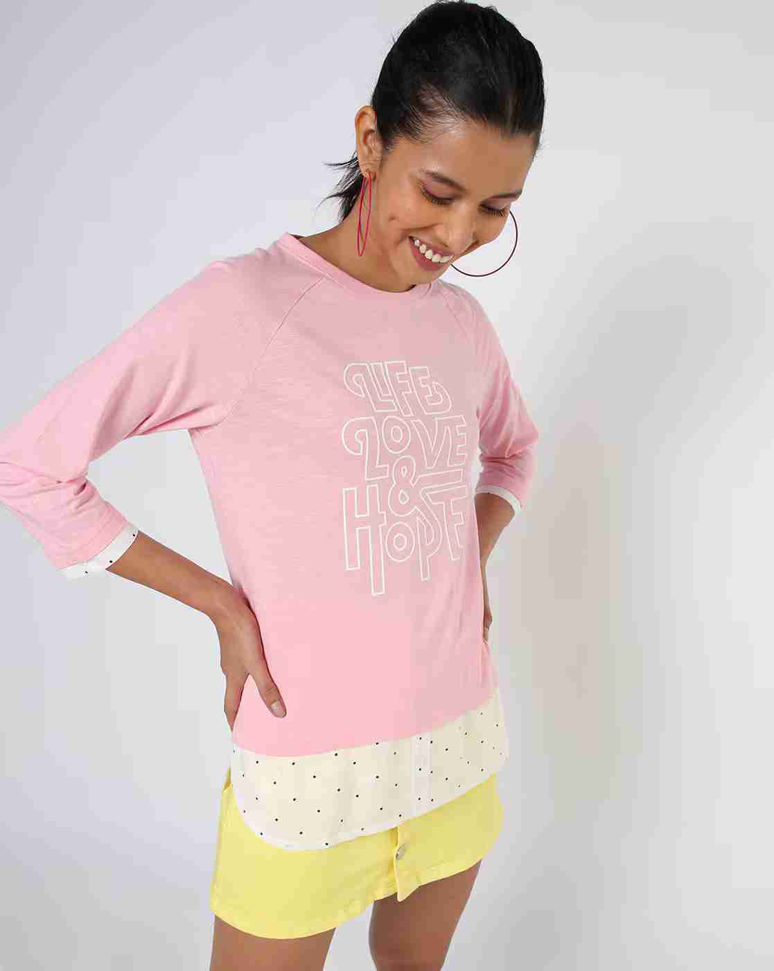 DNMX | Typographic Print Crew-Neck T-shirt|0