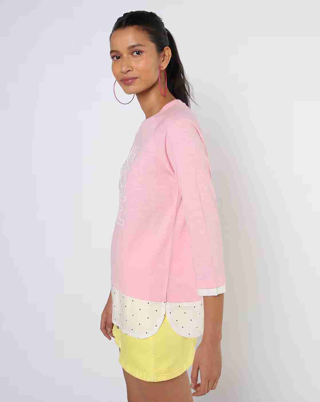 DNMX | Typographic Print Crew-Neck T-shirt|1