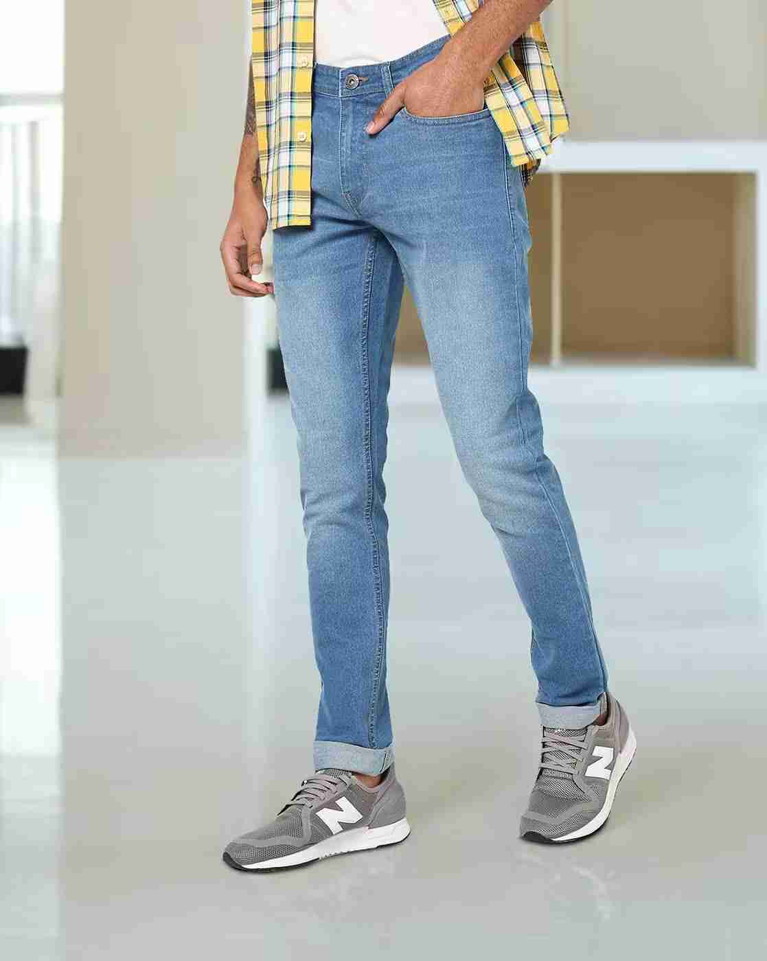 DNMX | Men Mid-Wash Skinny Fit Jeans|0