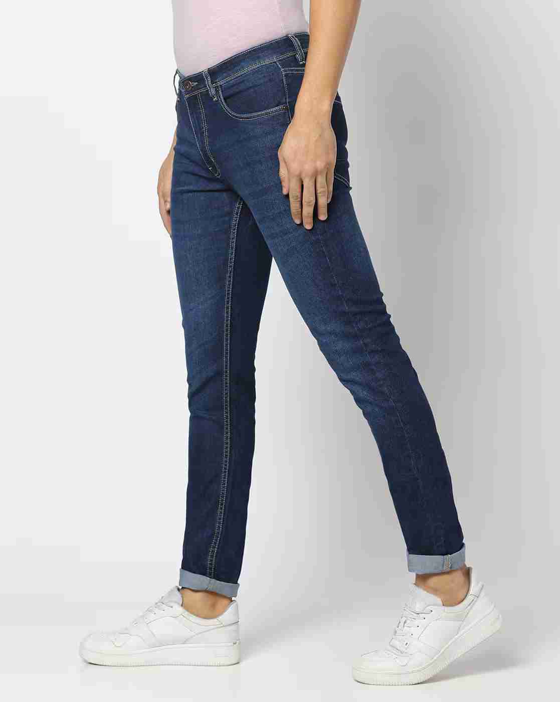 DNMX | Men Lightly Washed Skinny Fit Jeans|1