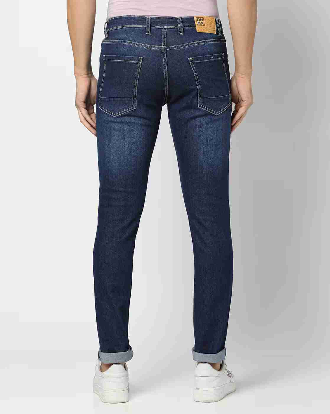 DNMX | Men Lightly Washed Skinny Fit Jeans|2