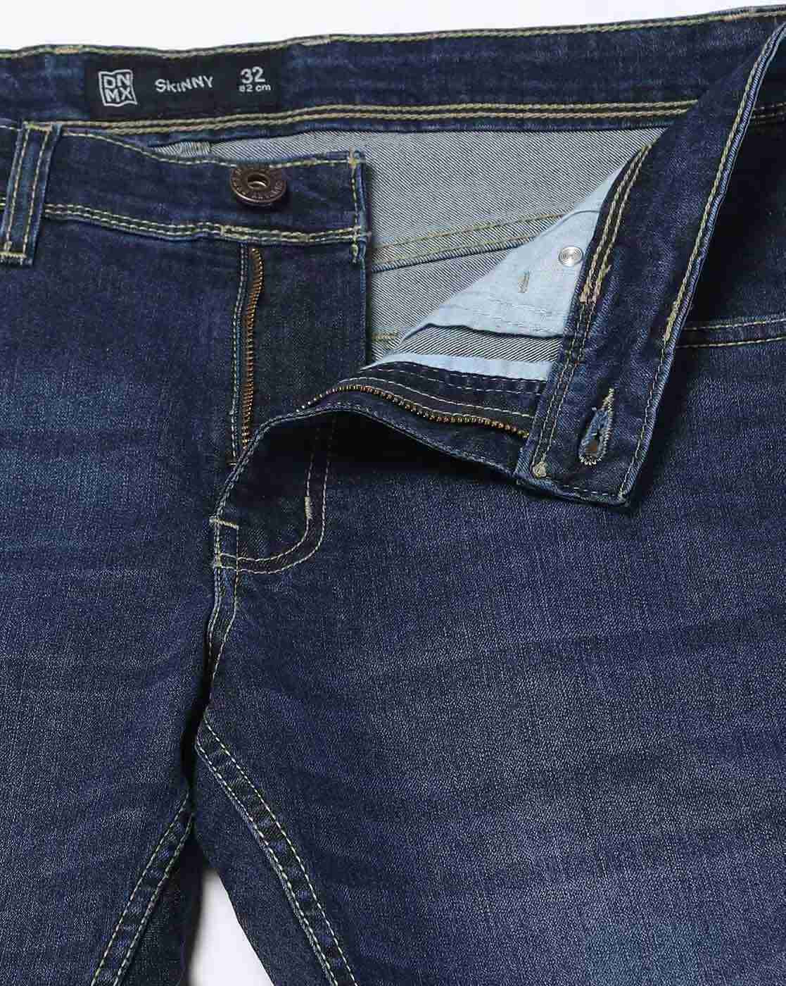 DNMX | Men Lightly Washed Skinny Fit Jeans|4