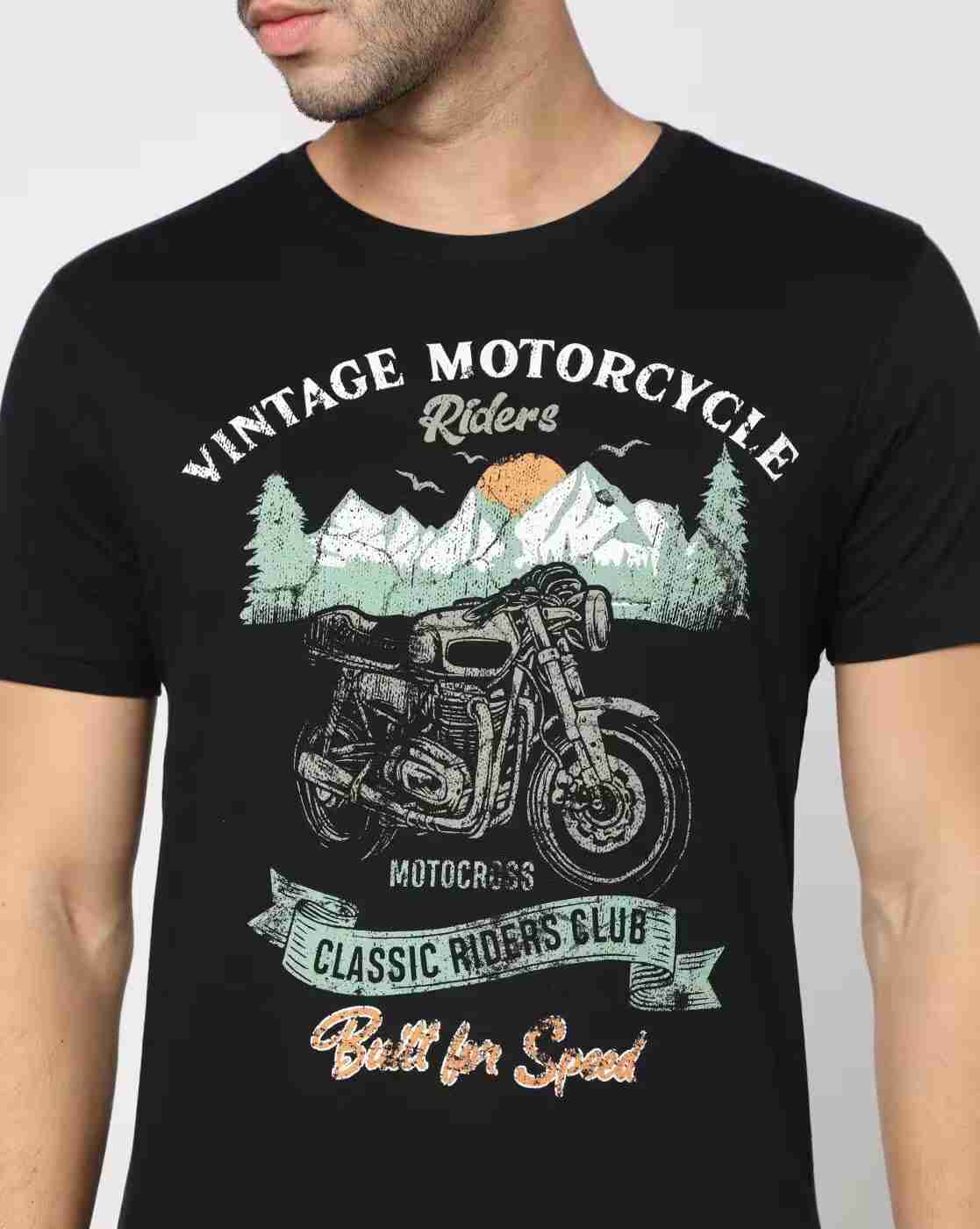 DNMX | Graphic Print Slim Fit Crew-Neck T-shirt|2