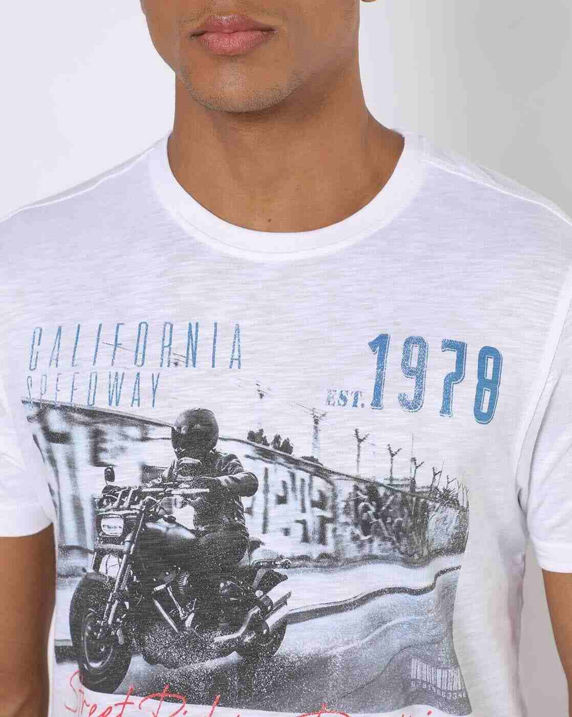 DNMX | Graphic Print Slim Fit Round-Neck T-shirt|2