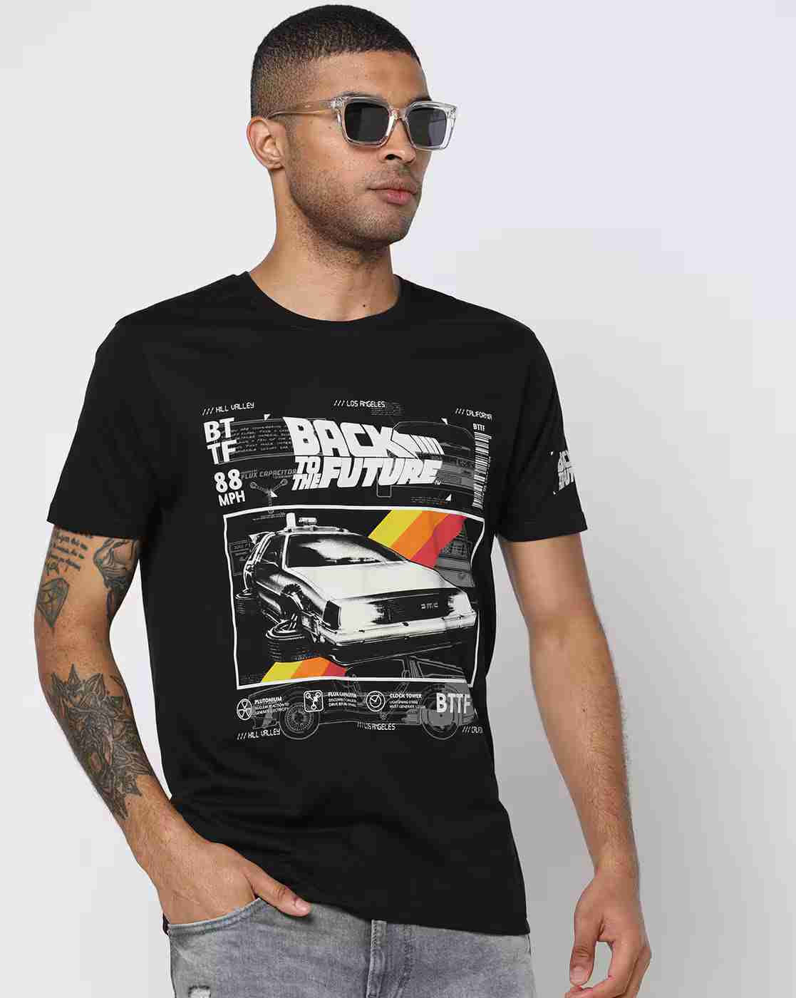 DNMX | Graphic Print Slim Fit Crew-Neck T-Shirt|0