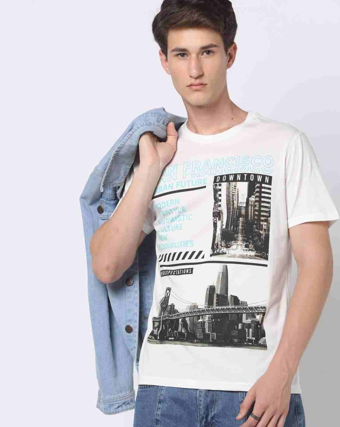 DNMX | Graphic Print Slim Fit Crew-Neck T-Shirt|0