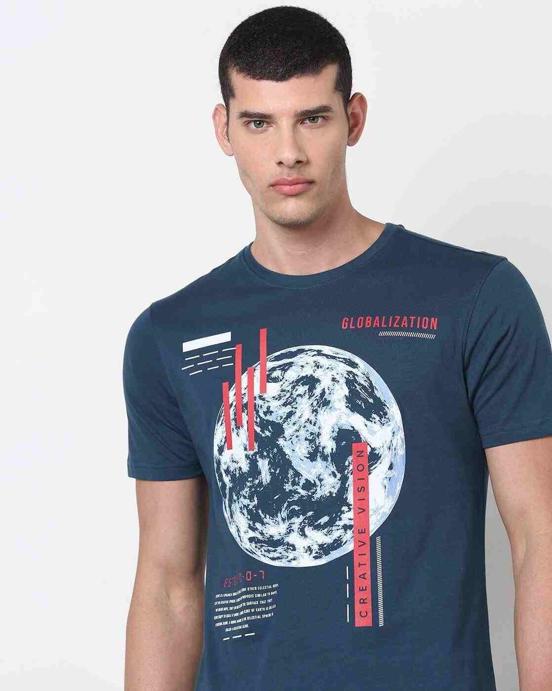 DNMX | Graphic Print Slim Fit Crew-Neck T-Shirt|3