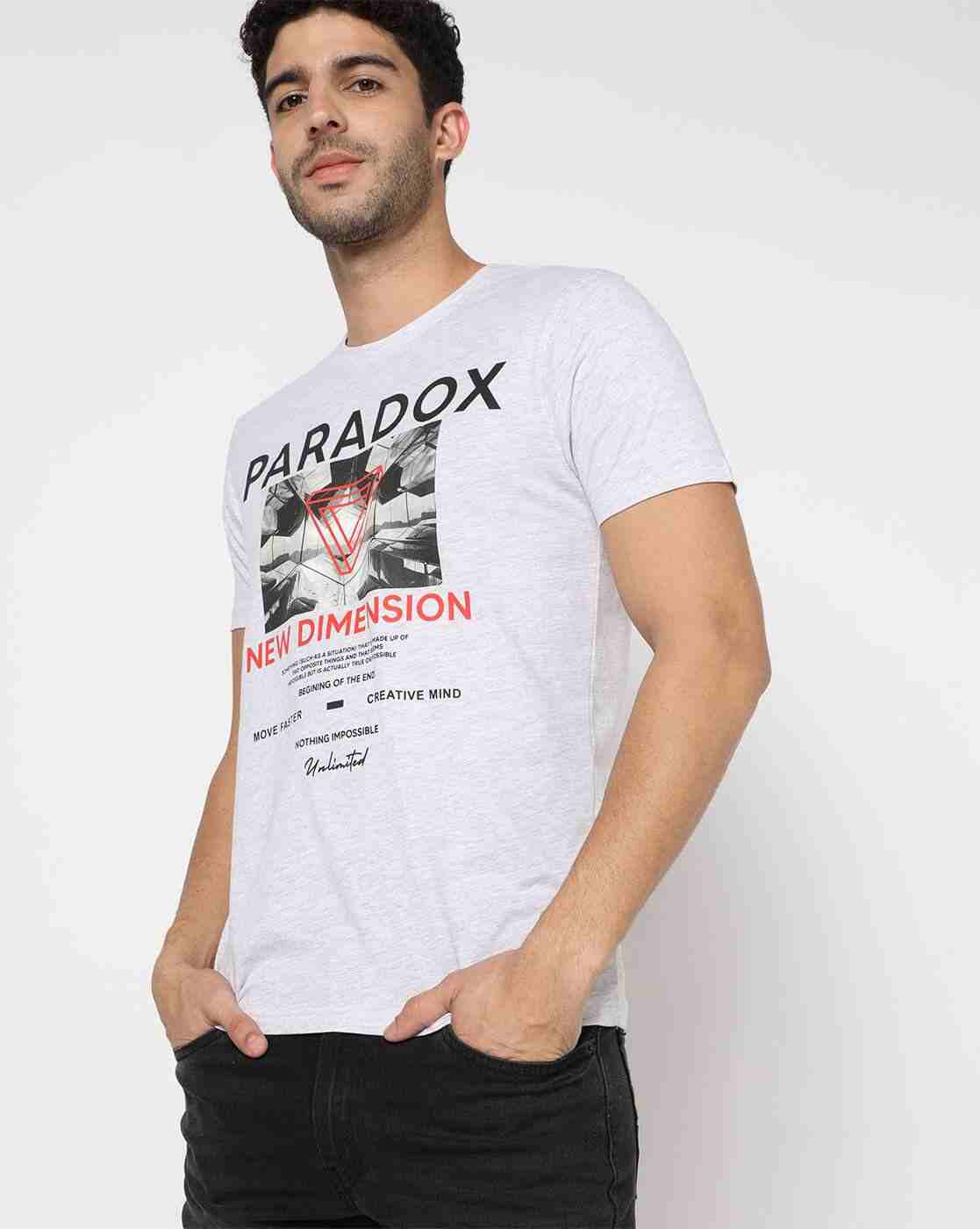 DNMX | Graphic Print Slim Fit Crew-Neck T-shirt|0