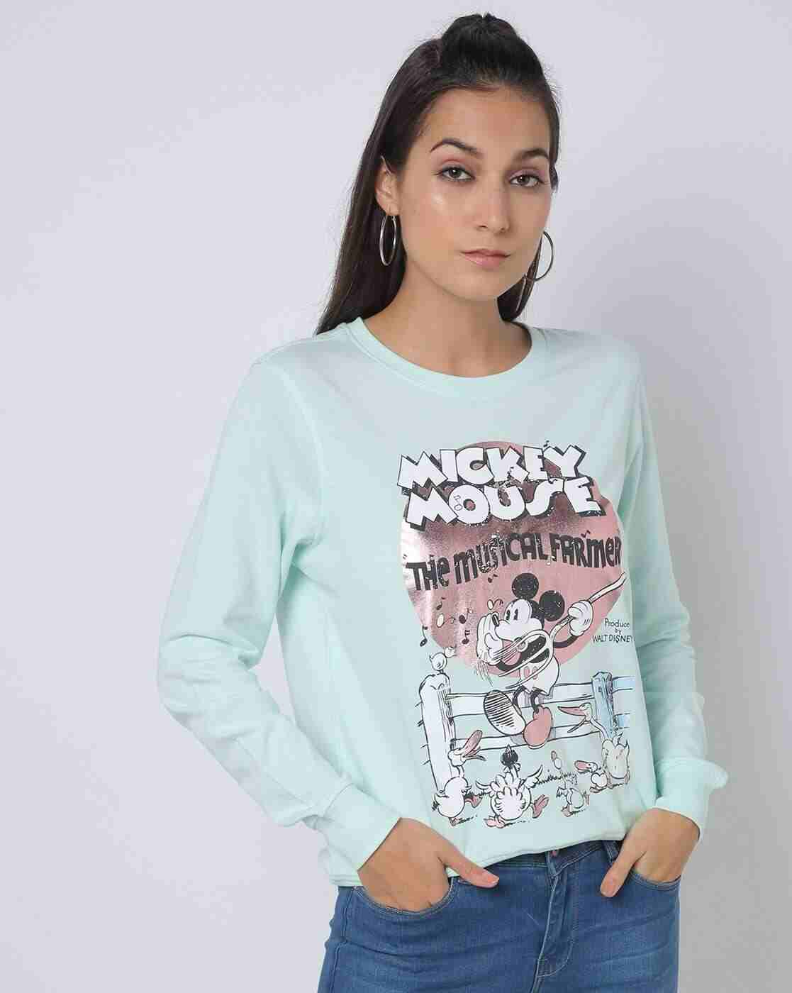 DNMX | Mickey-Mouse Print Round-Neck Sweatshirt|1