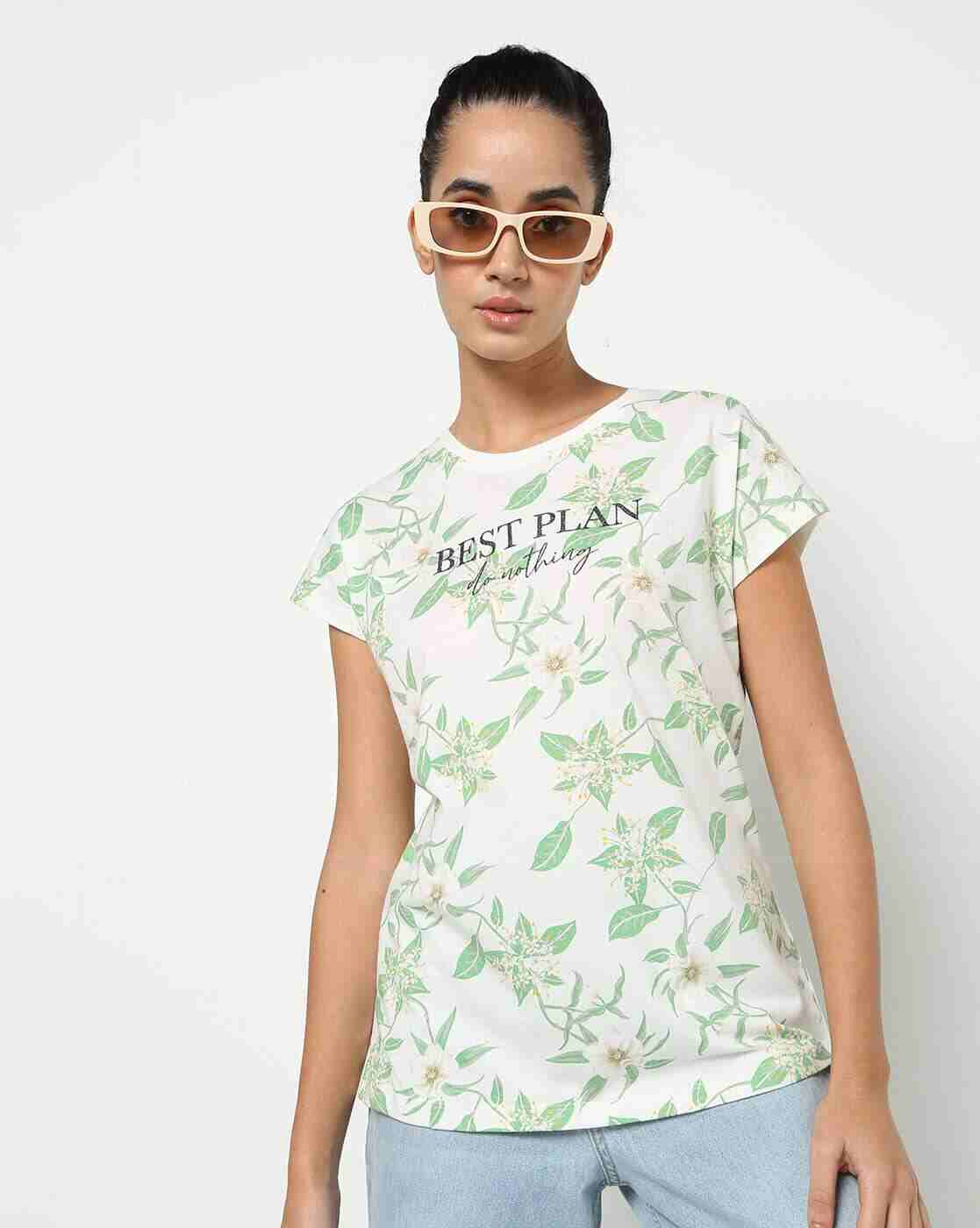 DNMX | Floral Print Round-Neck T-shirt|0