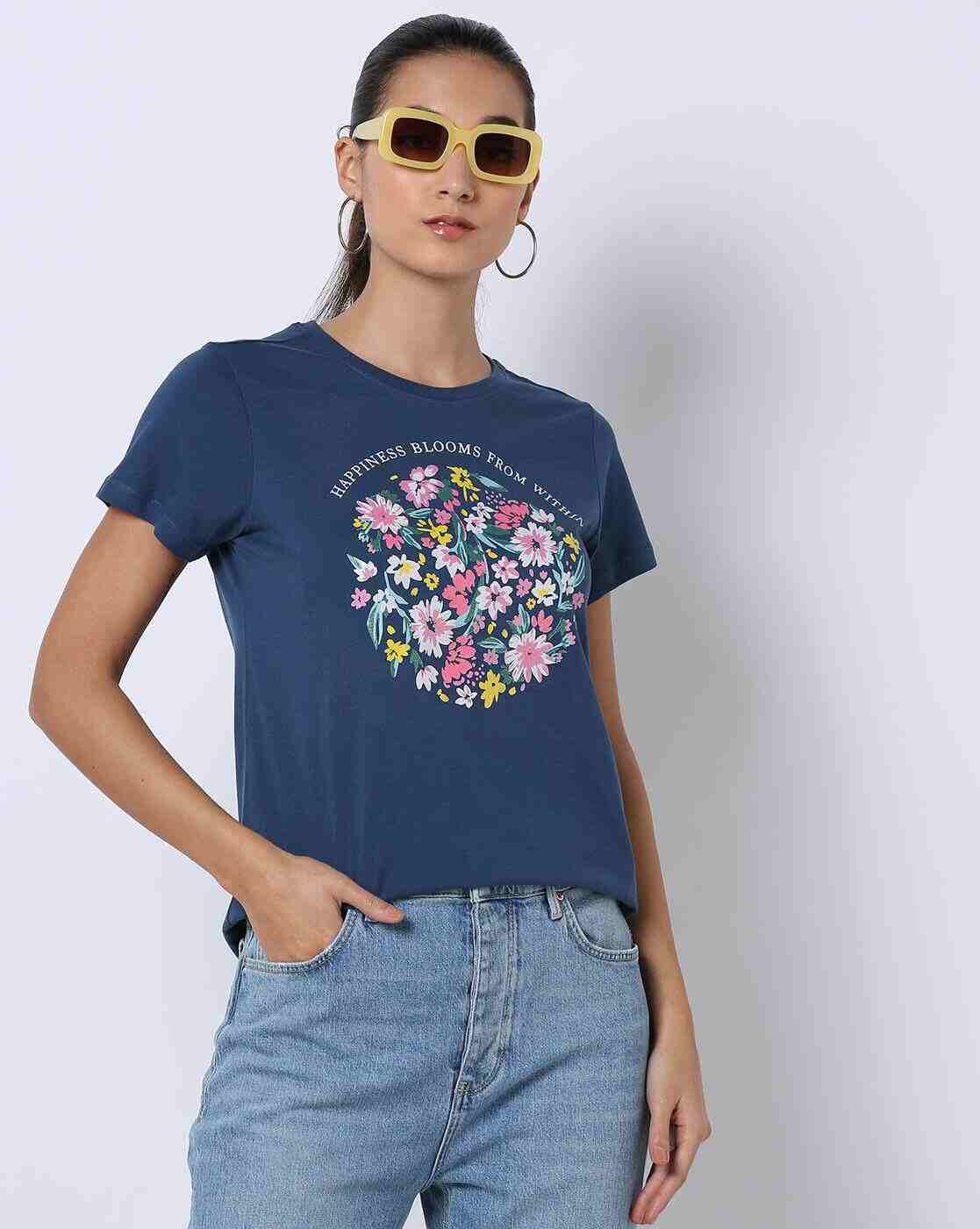 DNMX | Floral Print Crew-Neck T-Shirt|0