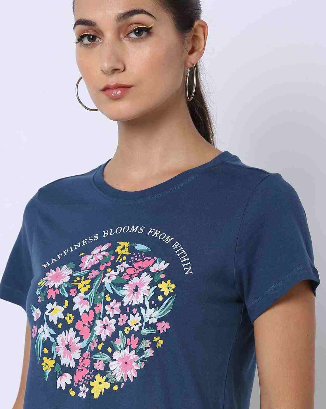 DNMX | Floral Print Crew-Neck T-Shirt|2